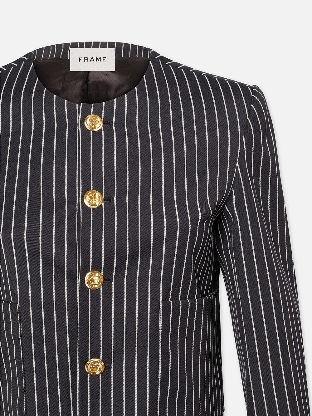 Button Front Jacket in Dark Navy Multi - 3
