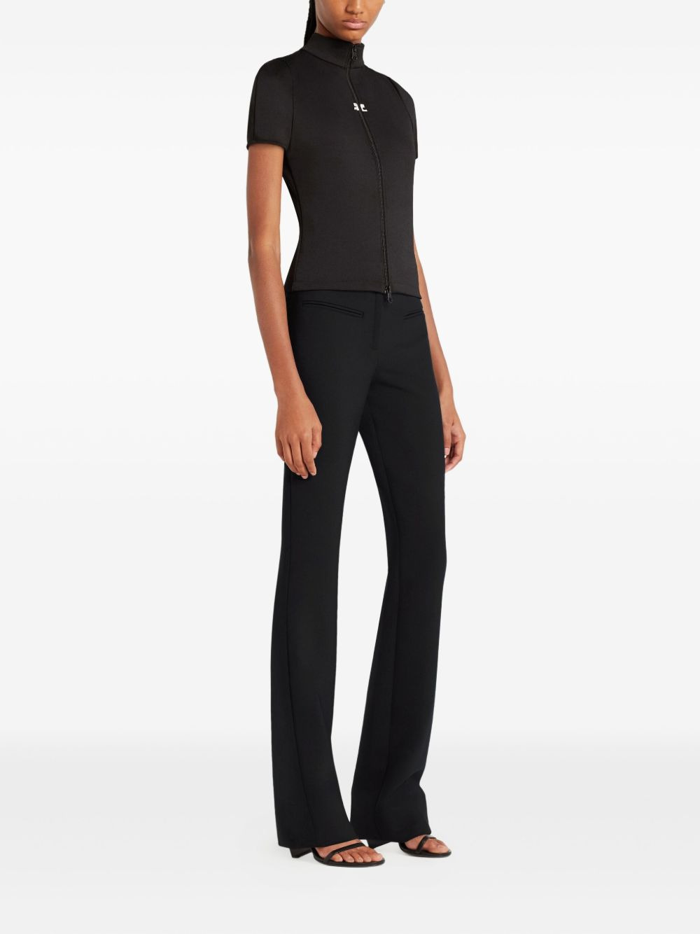zip-up short-sleeve top - 2