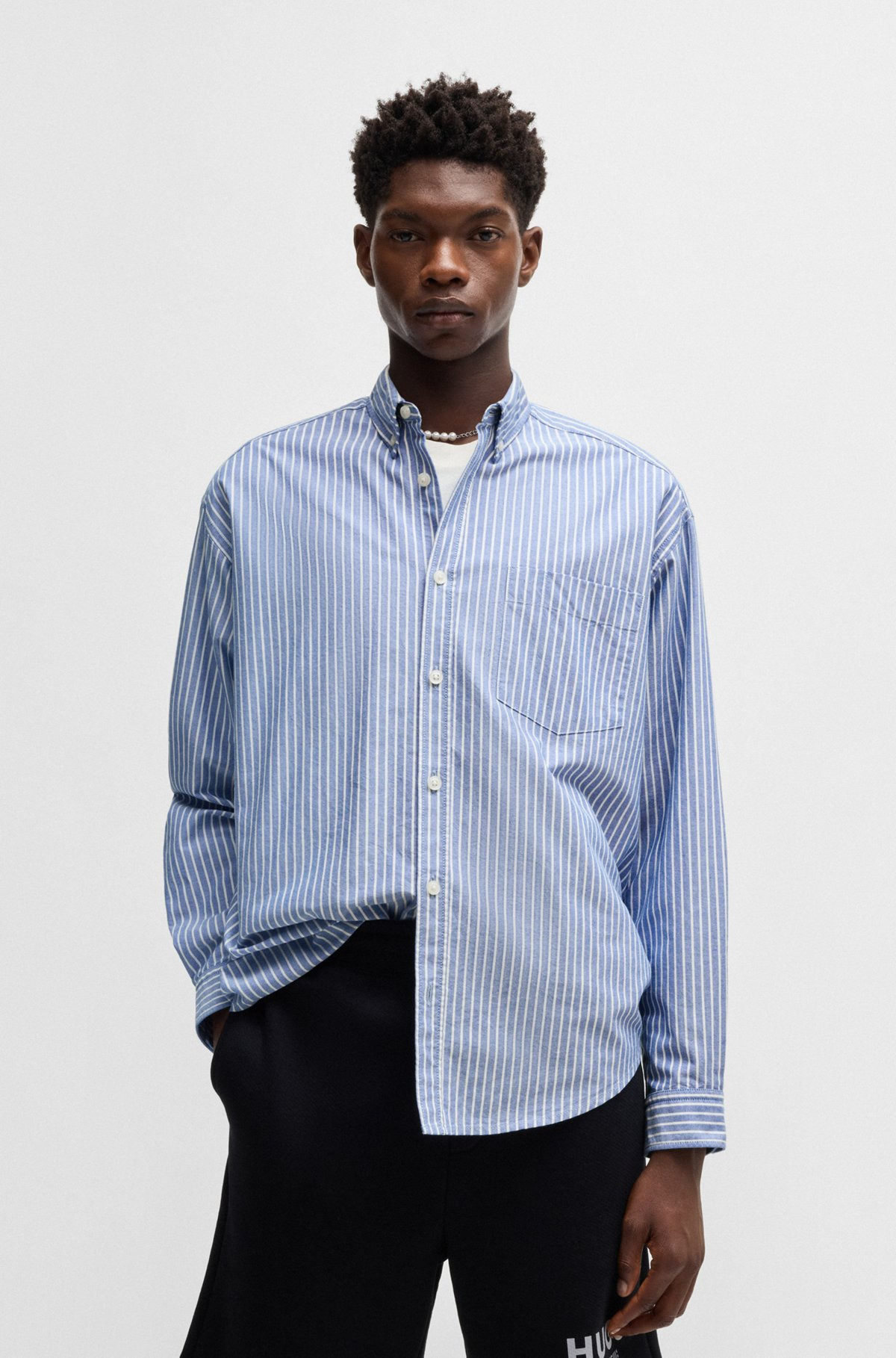 OVERSIZE-FIT BUTTON-DOWN SHIRT IN OXFORD COTTON - 2