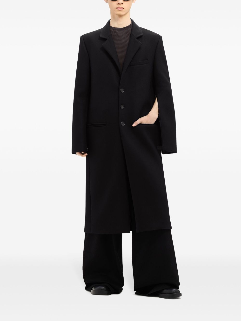 tailored long wool blend coat - 2