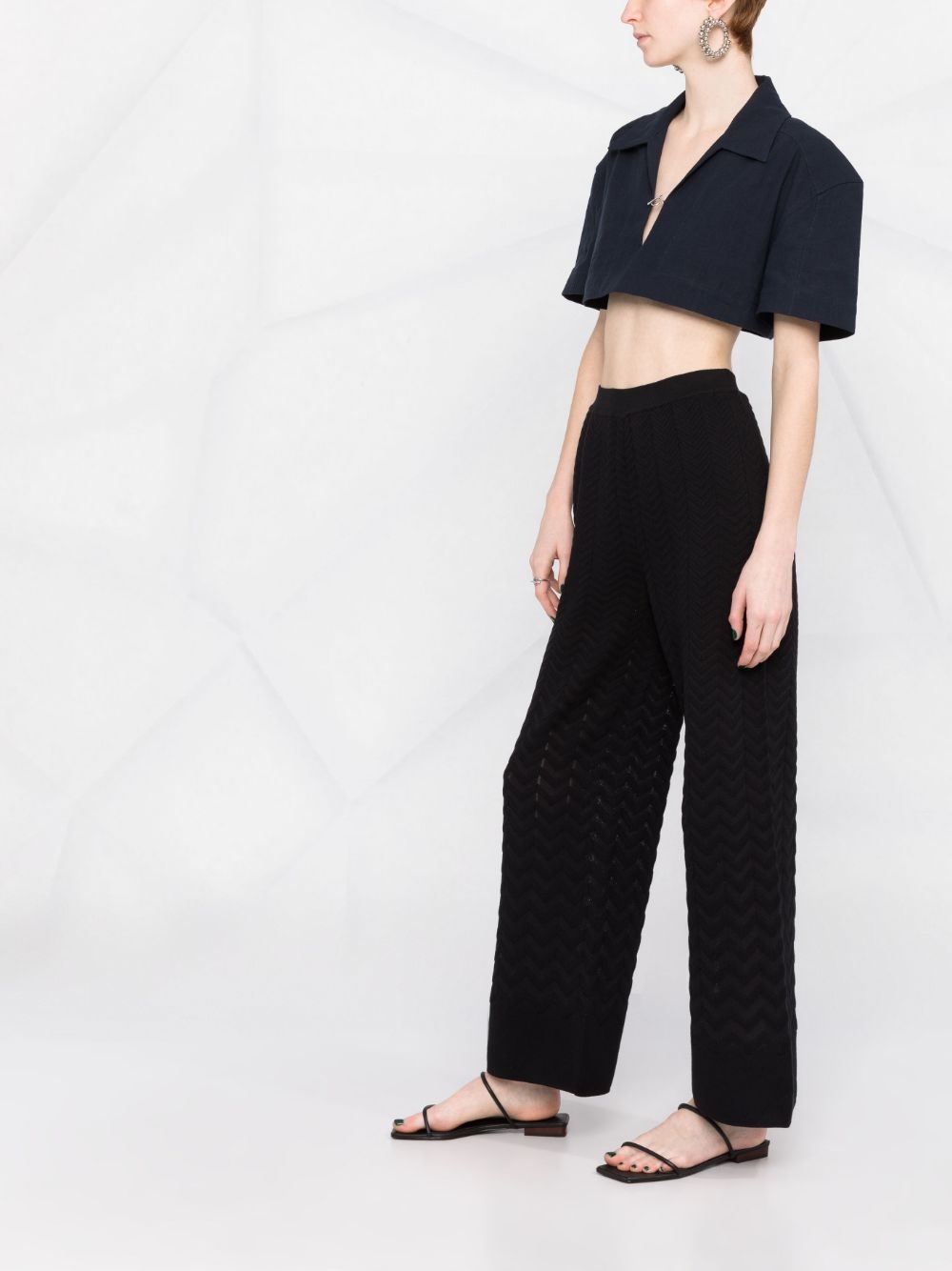 hemp-cotton cropped shirt - 6