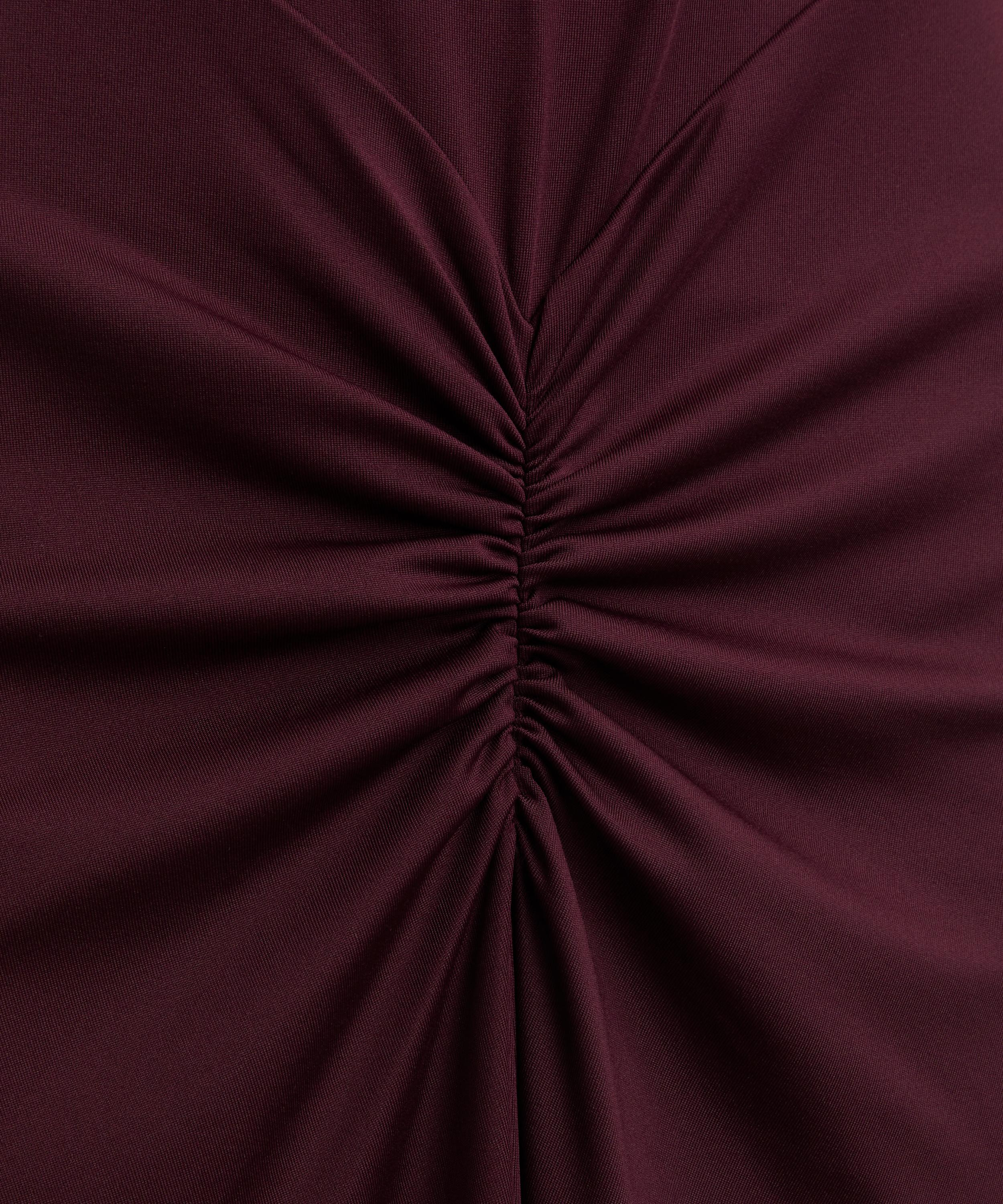 Merlot Gathered Detail T-Shirt Midi Dress - 5
