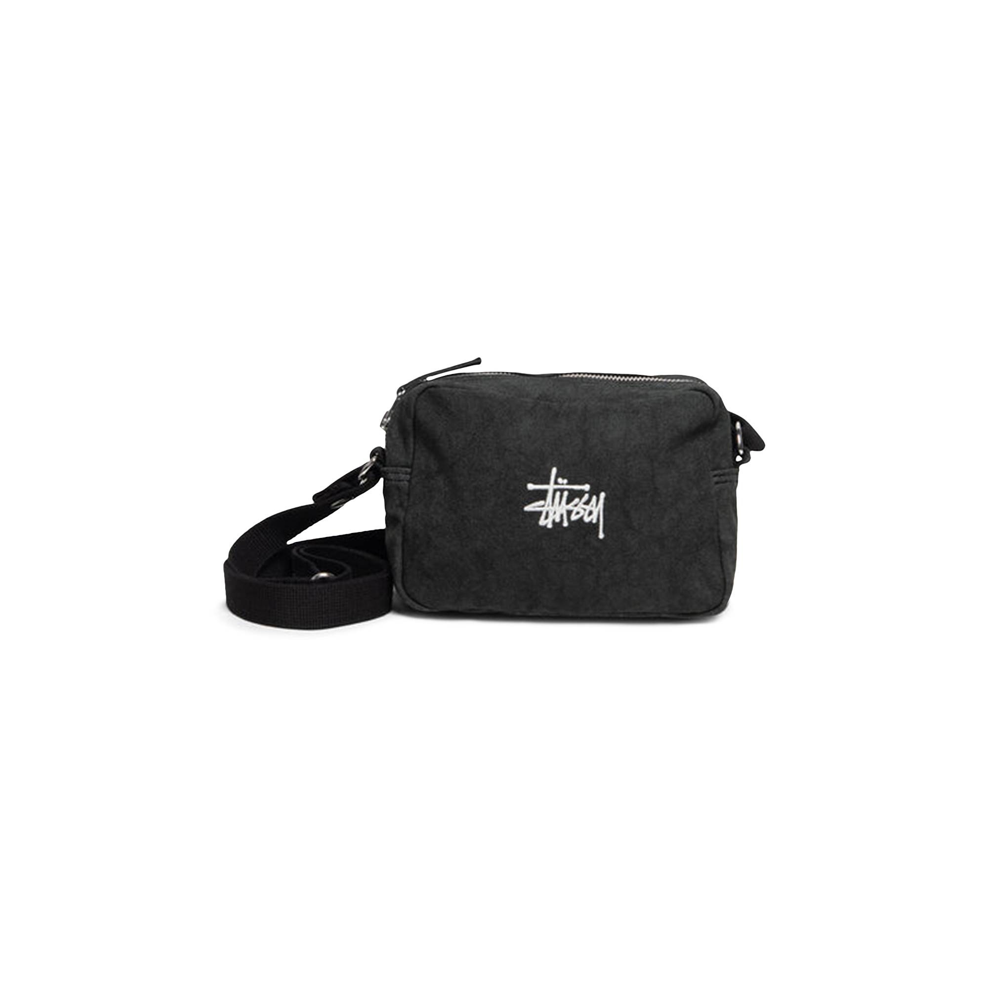 Stussy Canvas Side Pouch 'Washed Black' - 1