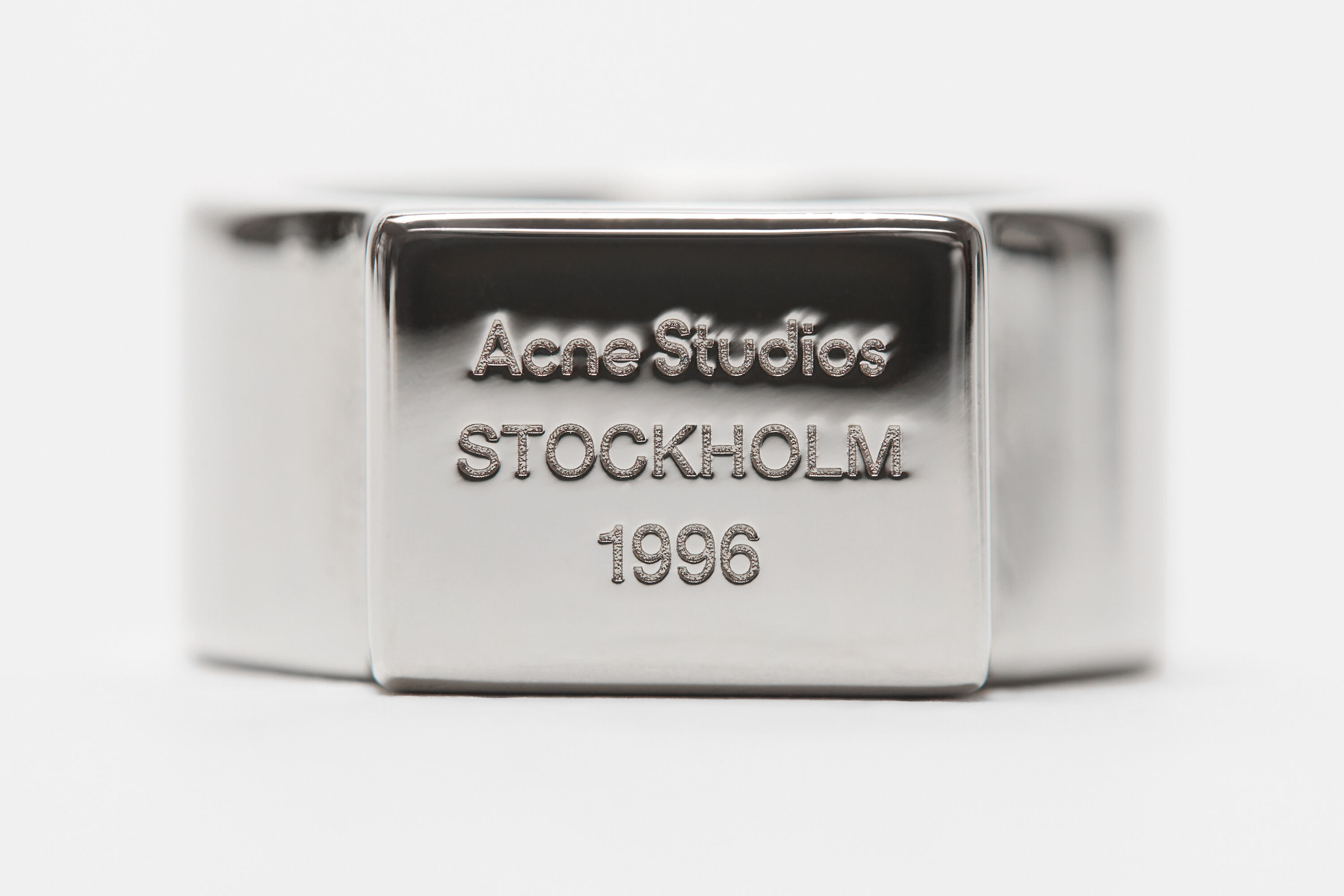 Logo engraved signet ring - Silver - 4