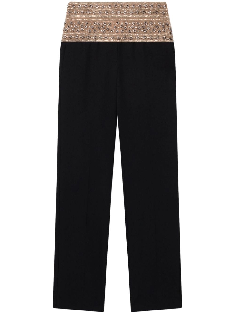 crystal-embellished wool trousers - 1