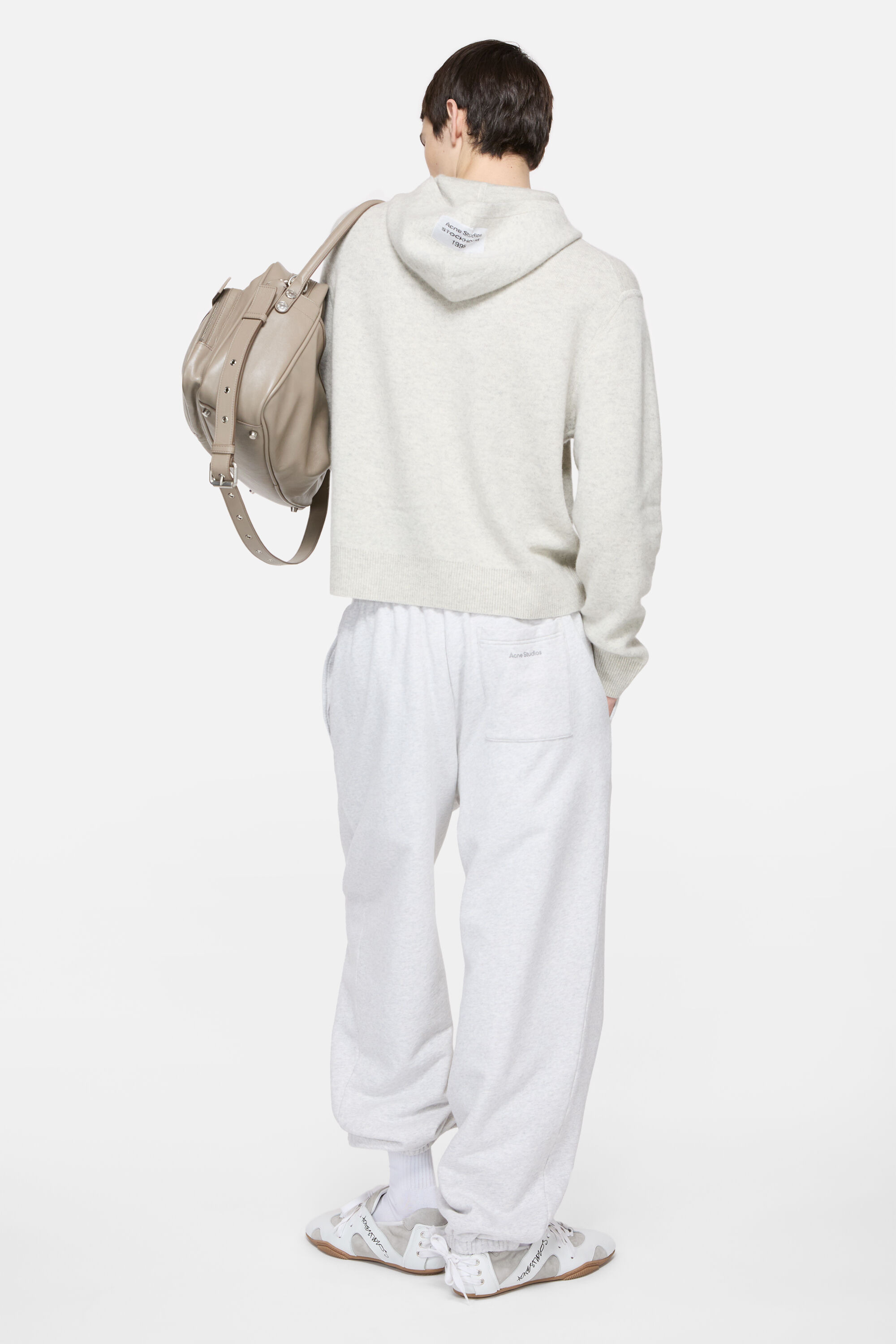 Cashmere hoodie - Light Grey Melange - 3