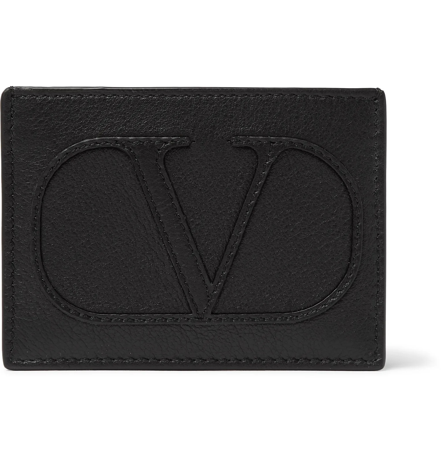 Valentino Garavani Logo-Appliquéd Full-Grain Leather Cardholder - 1