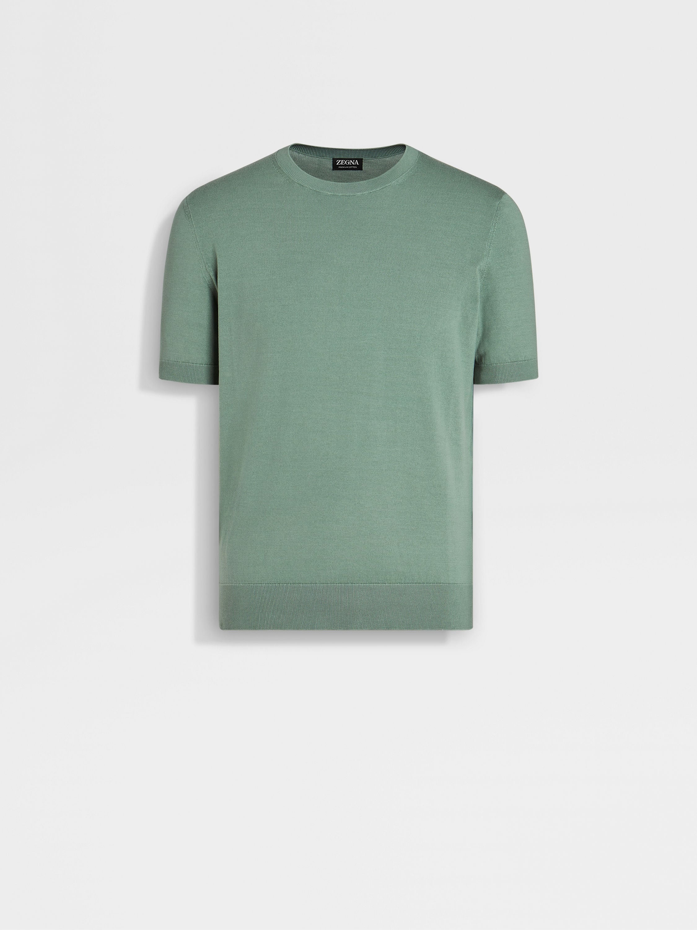 SAGE GREEN PREMIUM COTTON T-SHIRT - 1