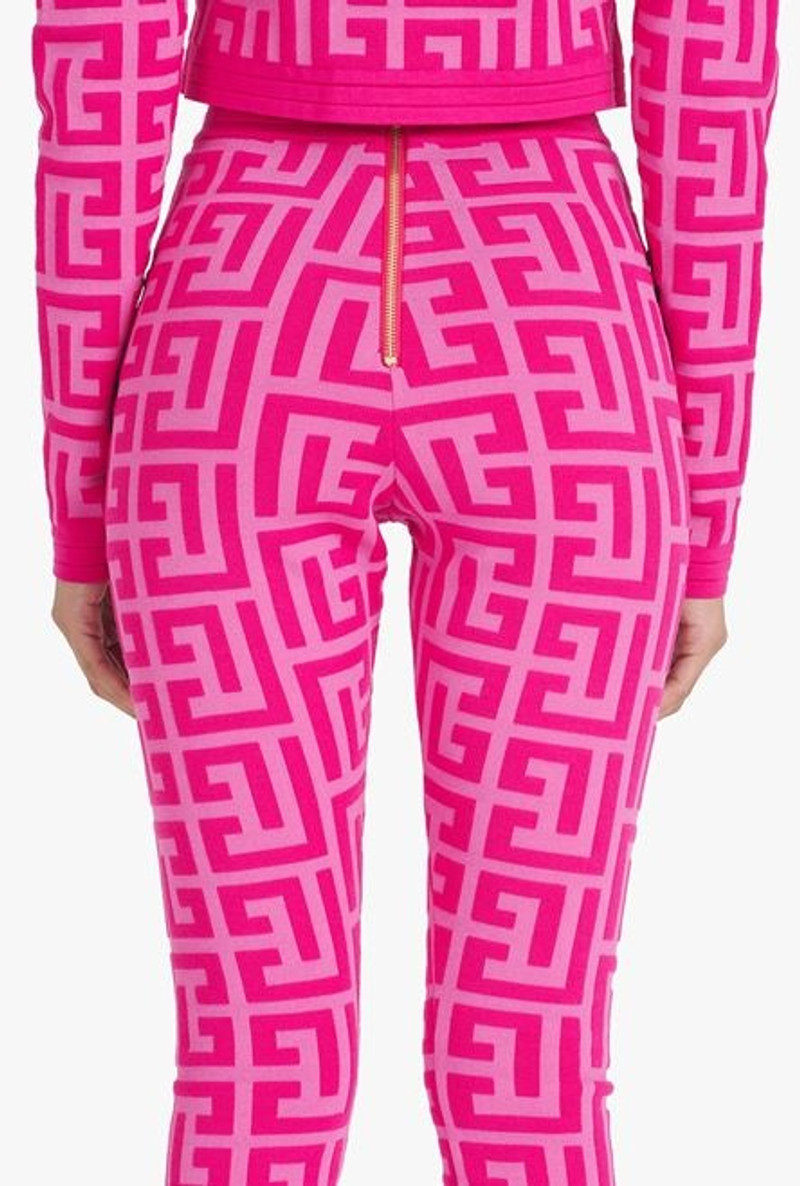 Balmain x Barbie - Knit leggings with light pink Balmain monogram 8
