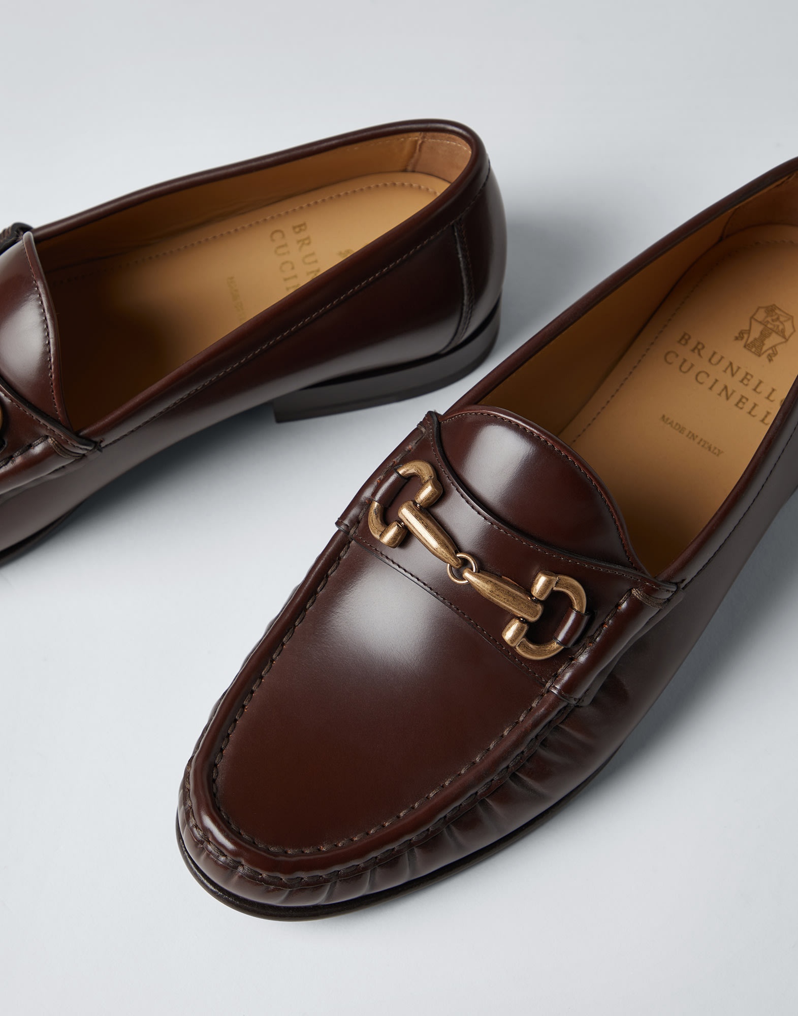 Aged calfskin loafers with bit - 3