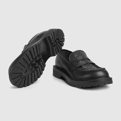 Gucci Web GG Leather Loafers - 3