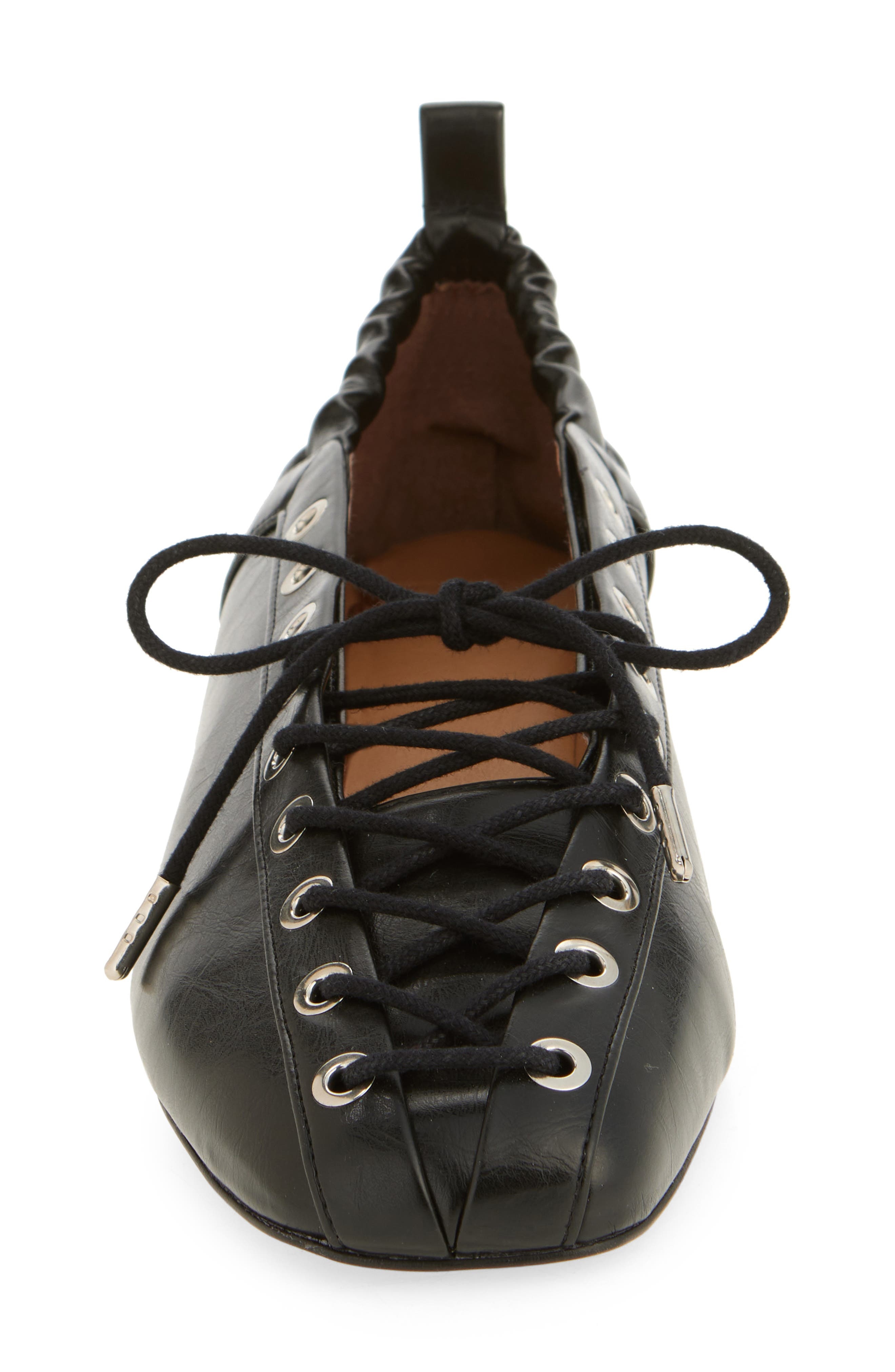Ganni Ghillie Ballerina Flat in Black at Nordstrom - 4