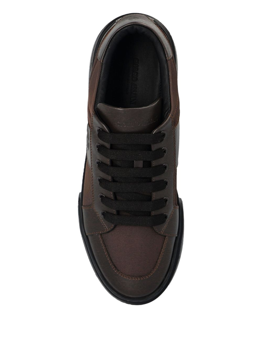 logo-embellished leather sneakers - 4