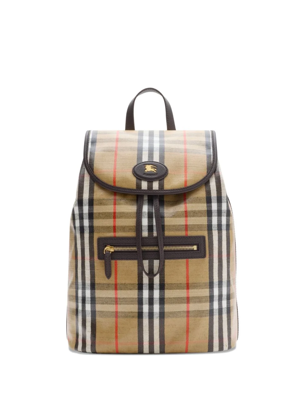 Highlands checked leather-trim backpack - 1