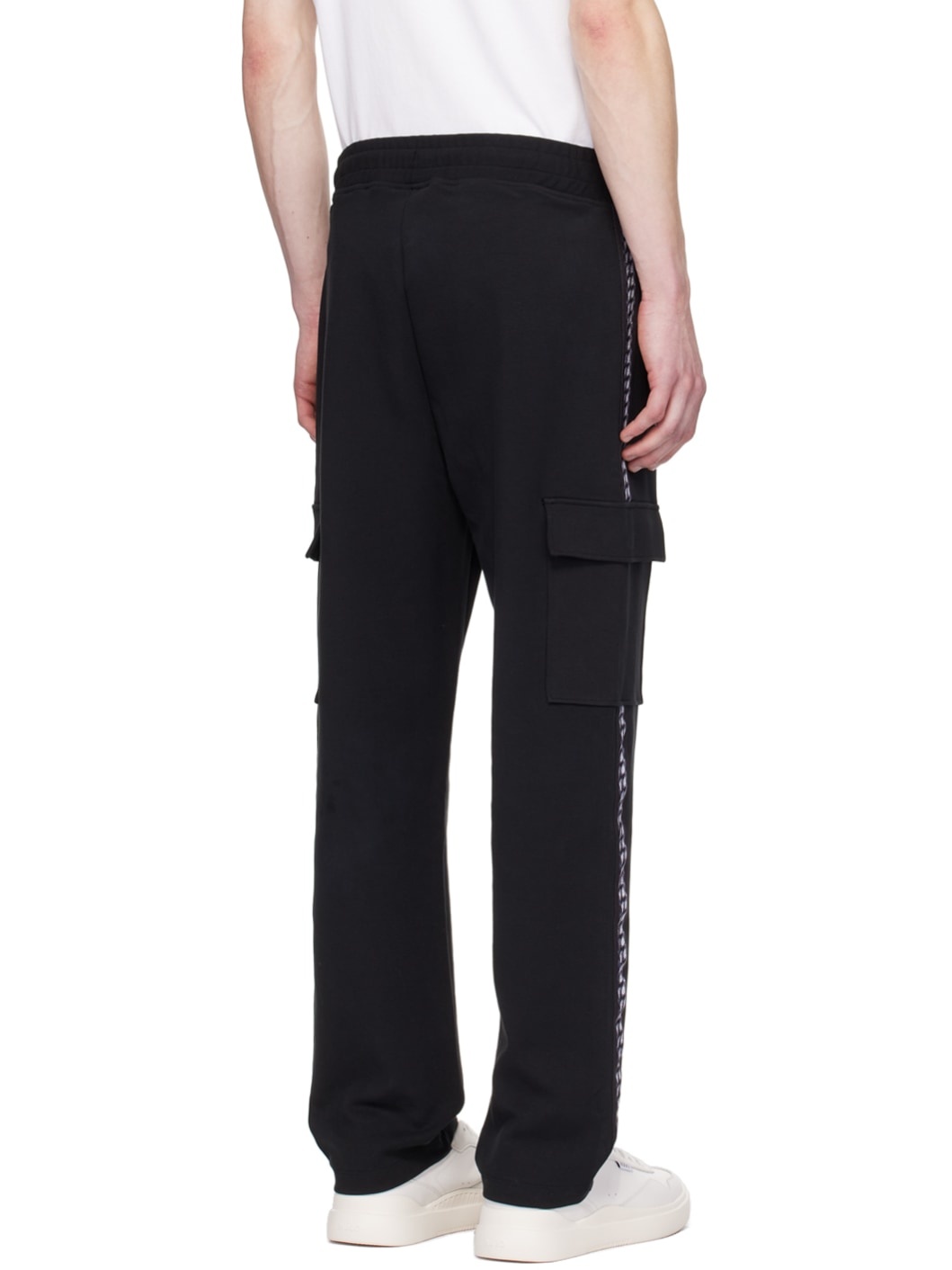 Black Graphic Trim Sweatpants - 3