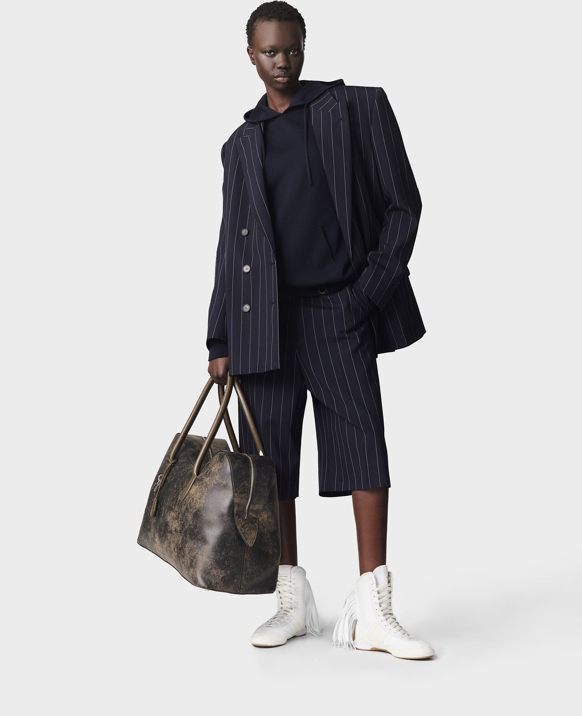 Tailored Pinstripe Wool Shorts - 2