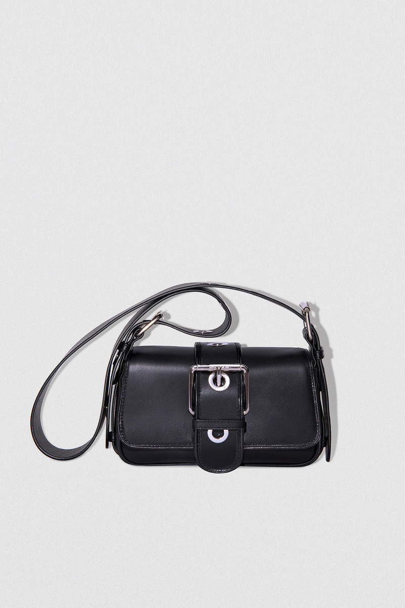 BY FAR Eloise Black Nappa Leather Shoulder Bag outlook
