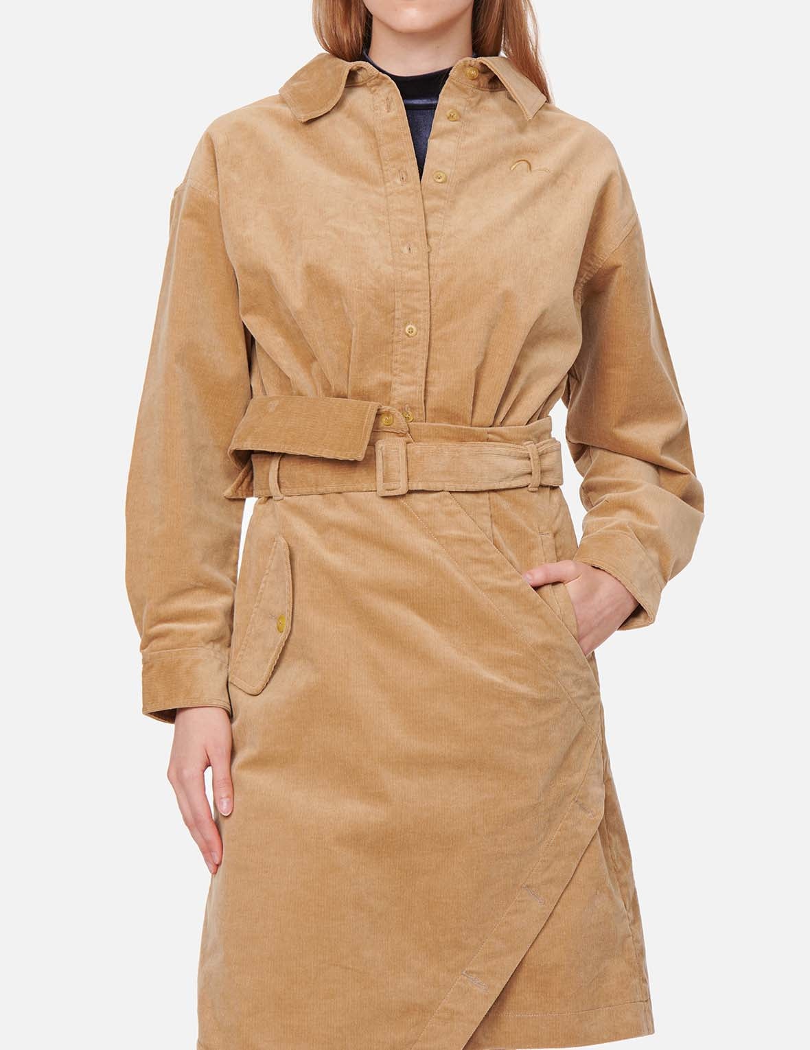 Logo Embroidered Corduroy Dress - 3