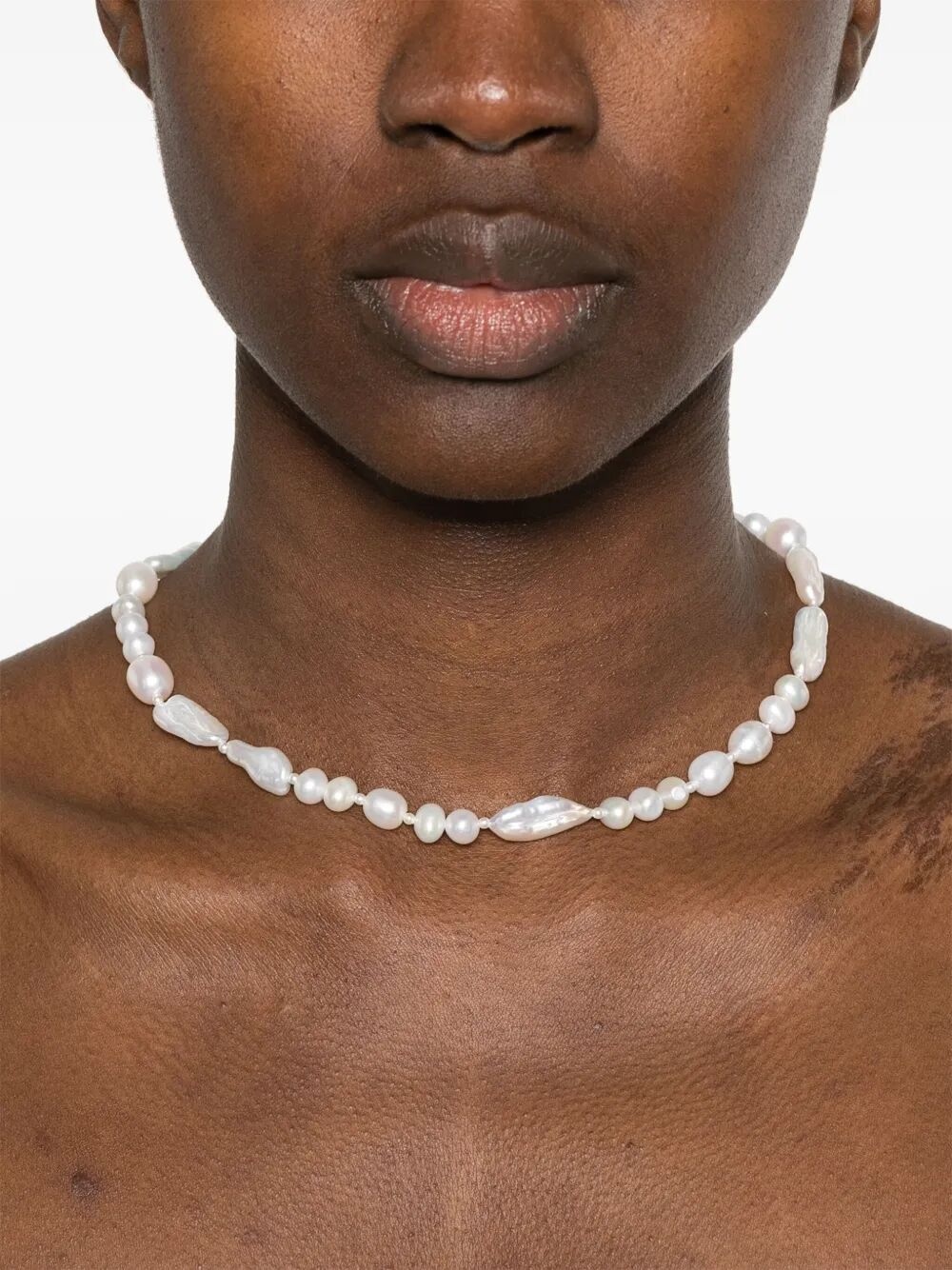 ネックレス・ペンダント Simone Rocha BAROQUE PEARL LEGATO PATTERN NECKLACE Simone Rocha Baroque Pearl Legato Pattern Necklace in Pearl