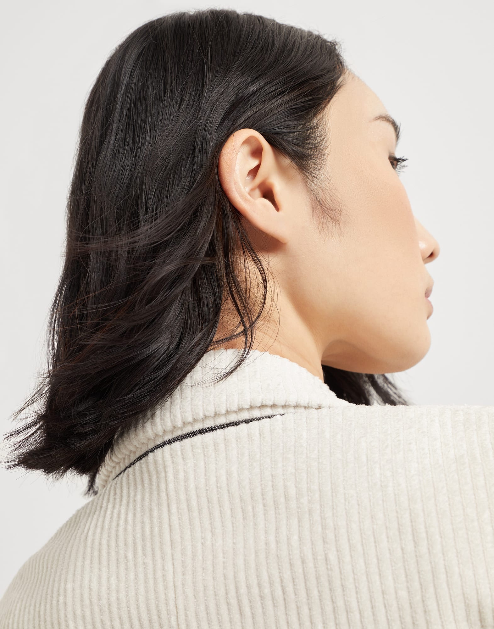 Fluid corduroy blazer with monili - 3