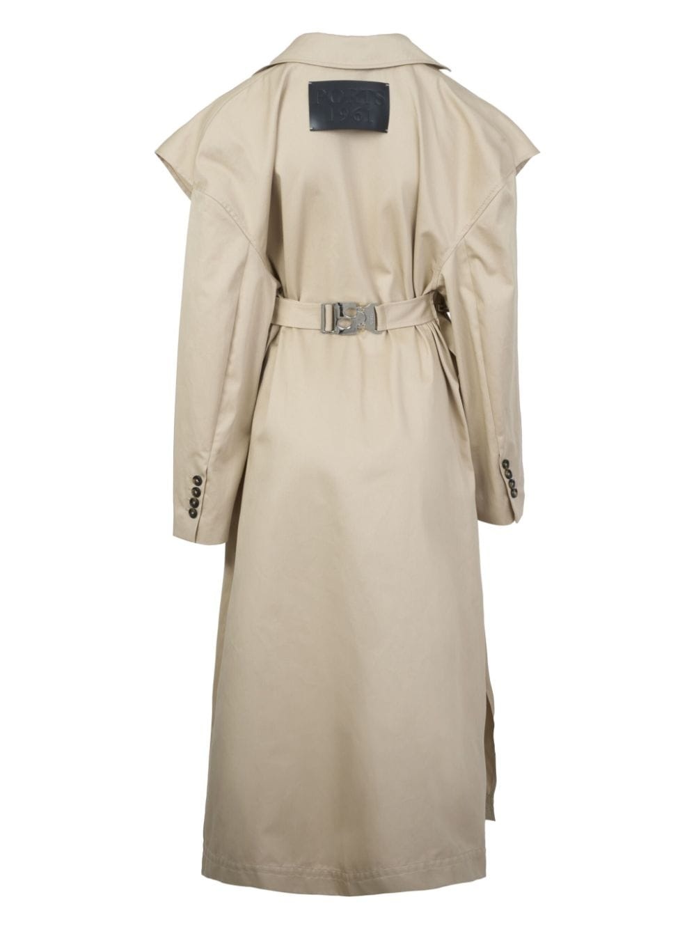 cut-out cotton trench coat - 5