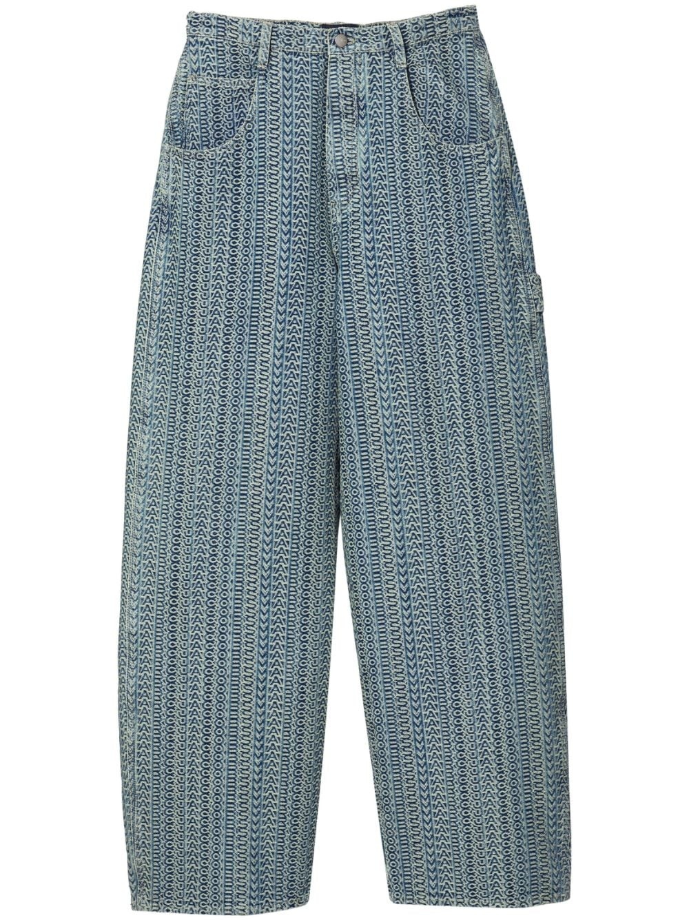 monogram-jacquard low-rise jeans - 1
