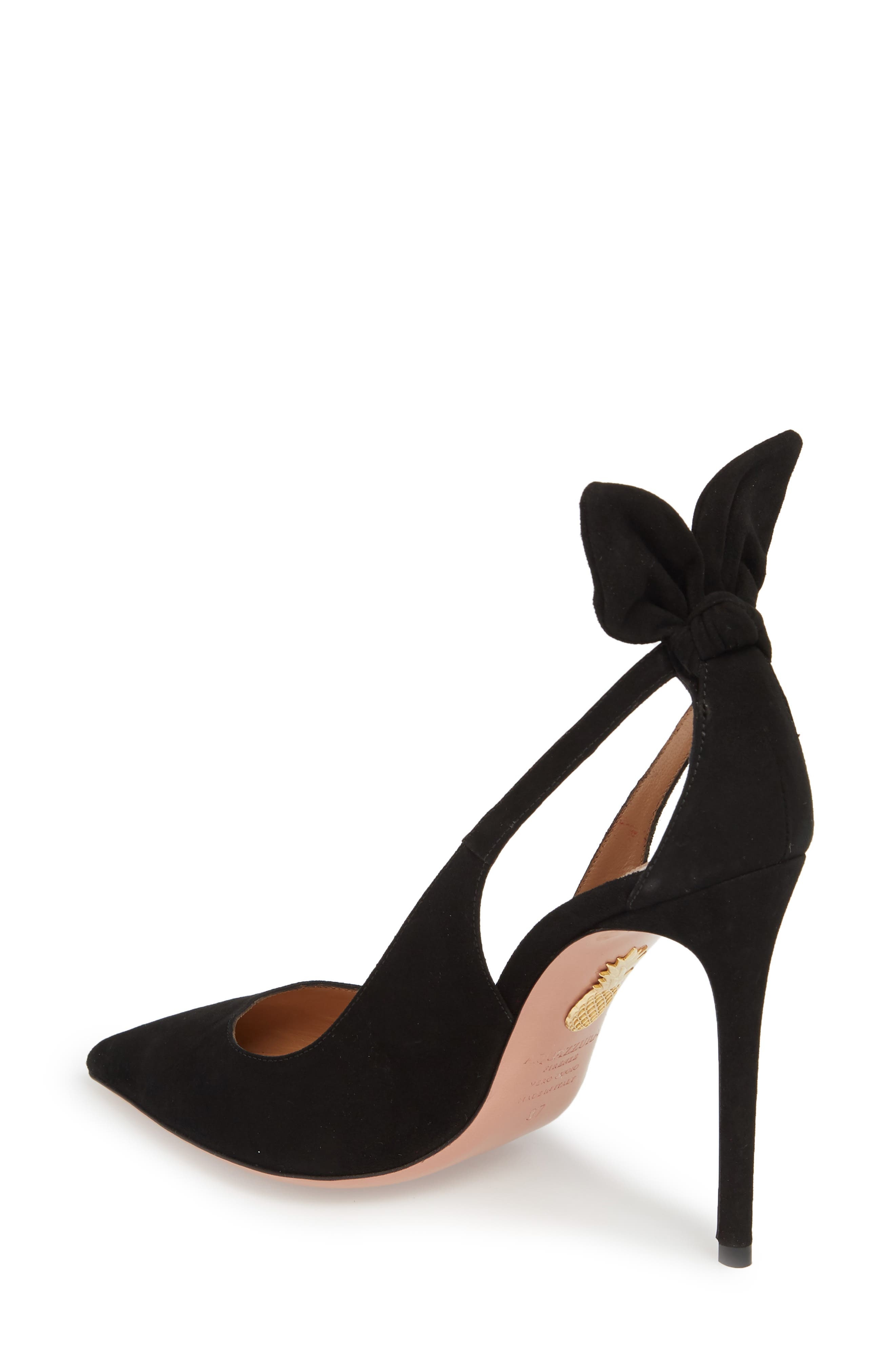 Aquazzura Bow Tie Pointed Toe Pump in Black at Nordstrom - 4