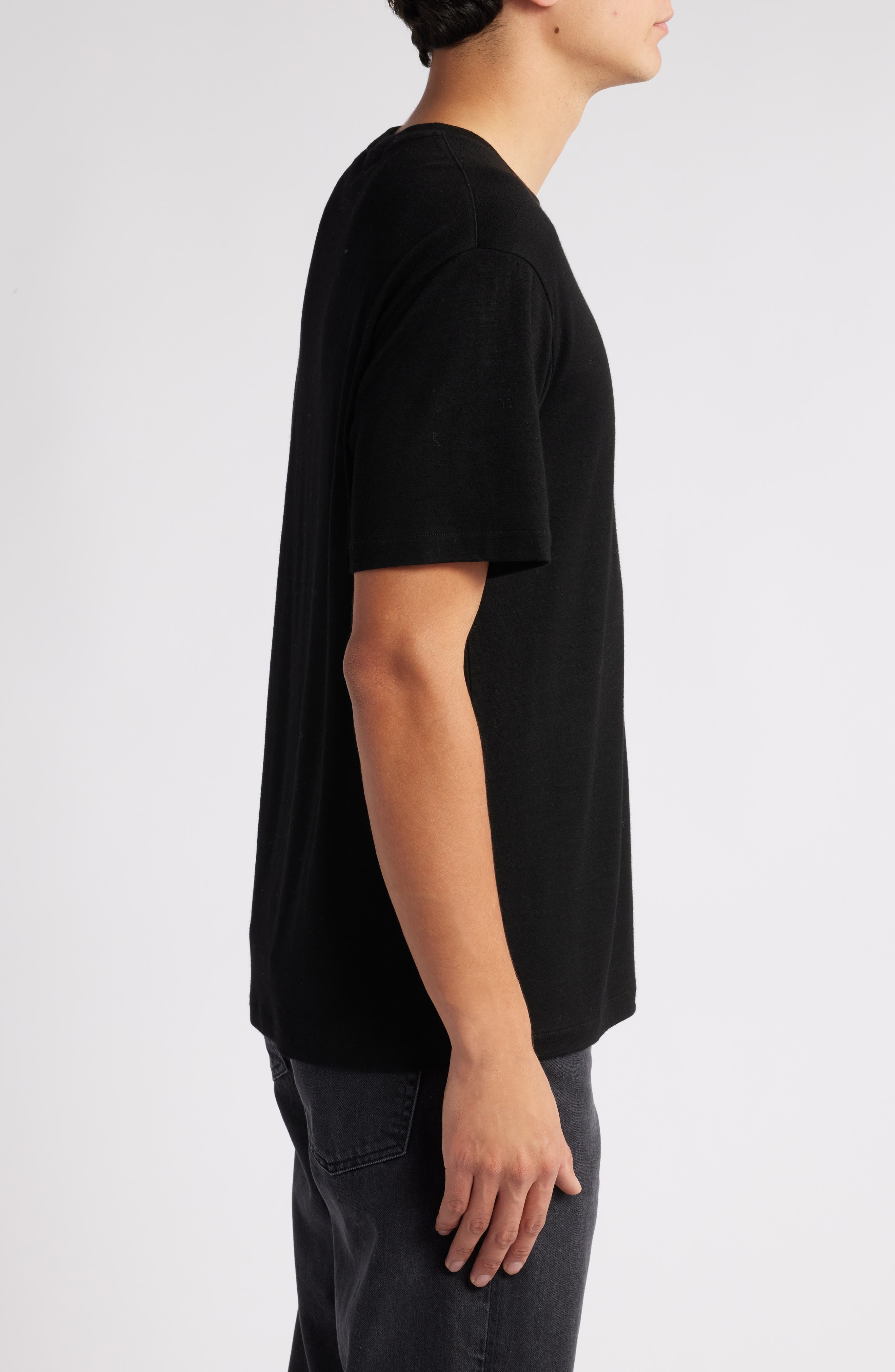 FRAME Lightweight Wool T-Shirt in Black at Nordstrom - 3