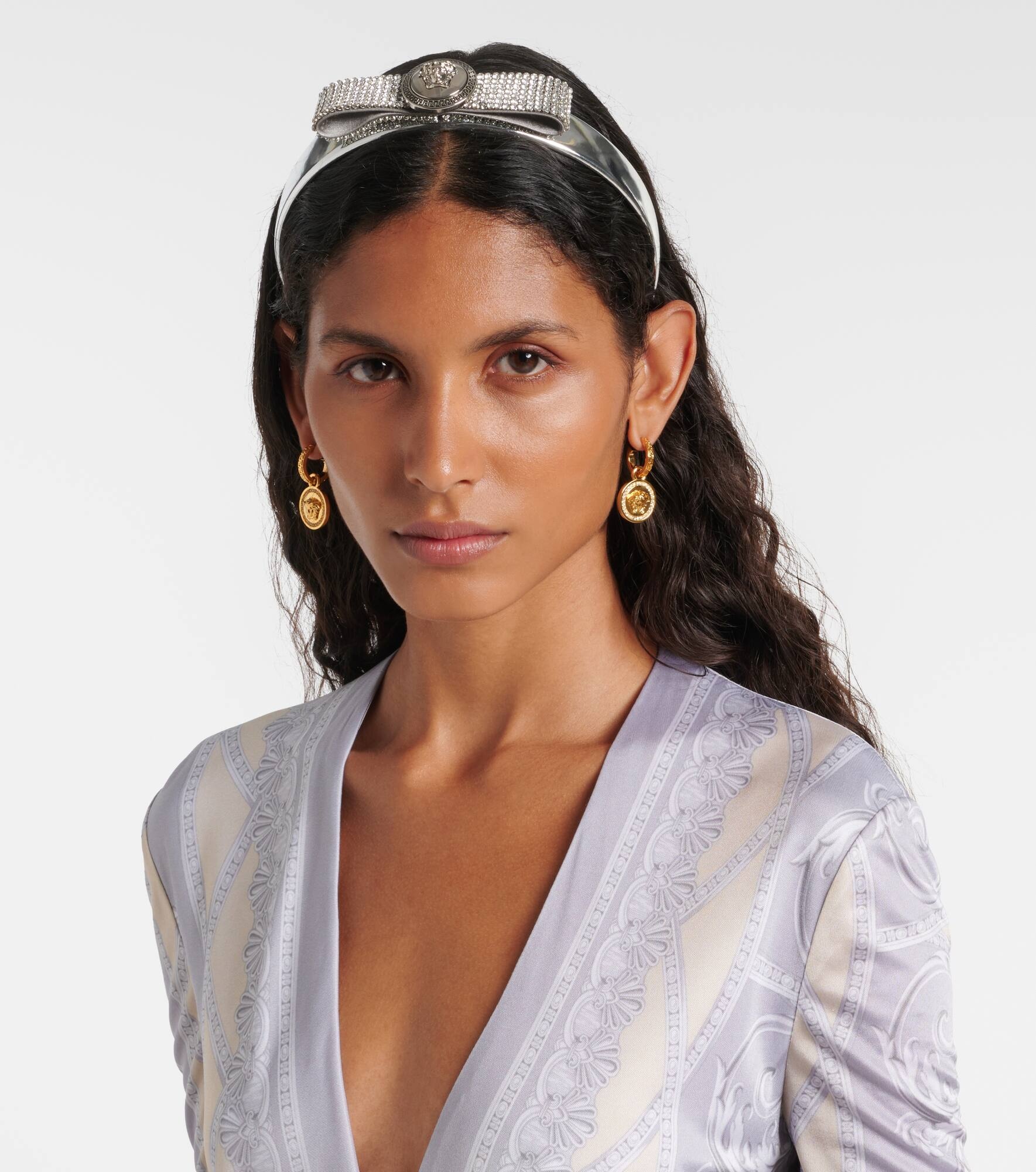Biggie Medusa metallic leather headband - 2