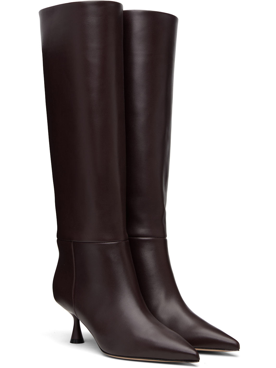 Burgundy Heeled 55 Tall Boots - 4