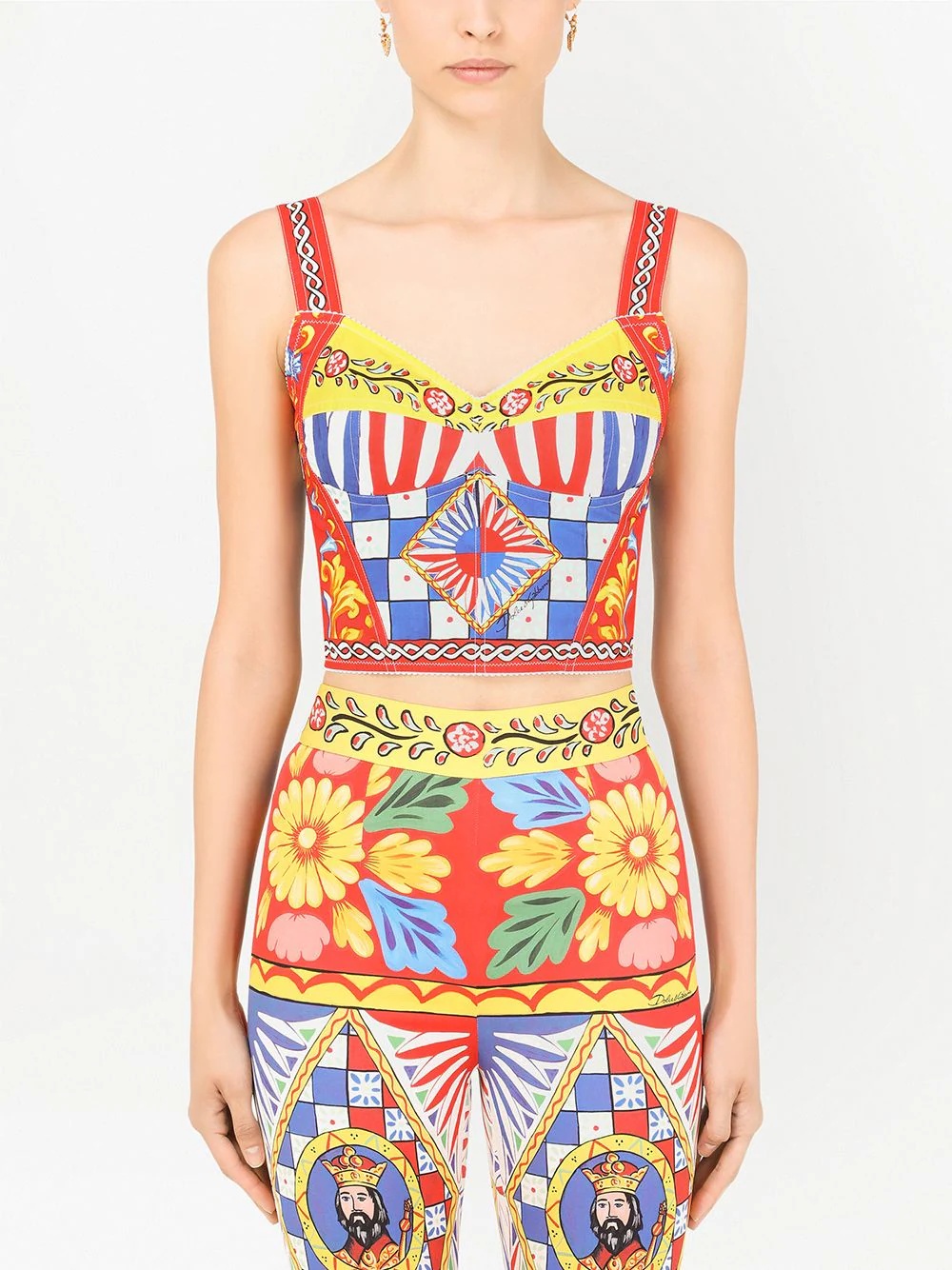 Carretto-print bustier top - 3