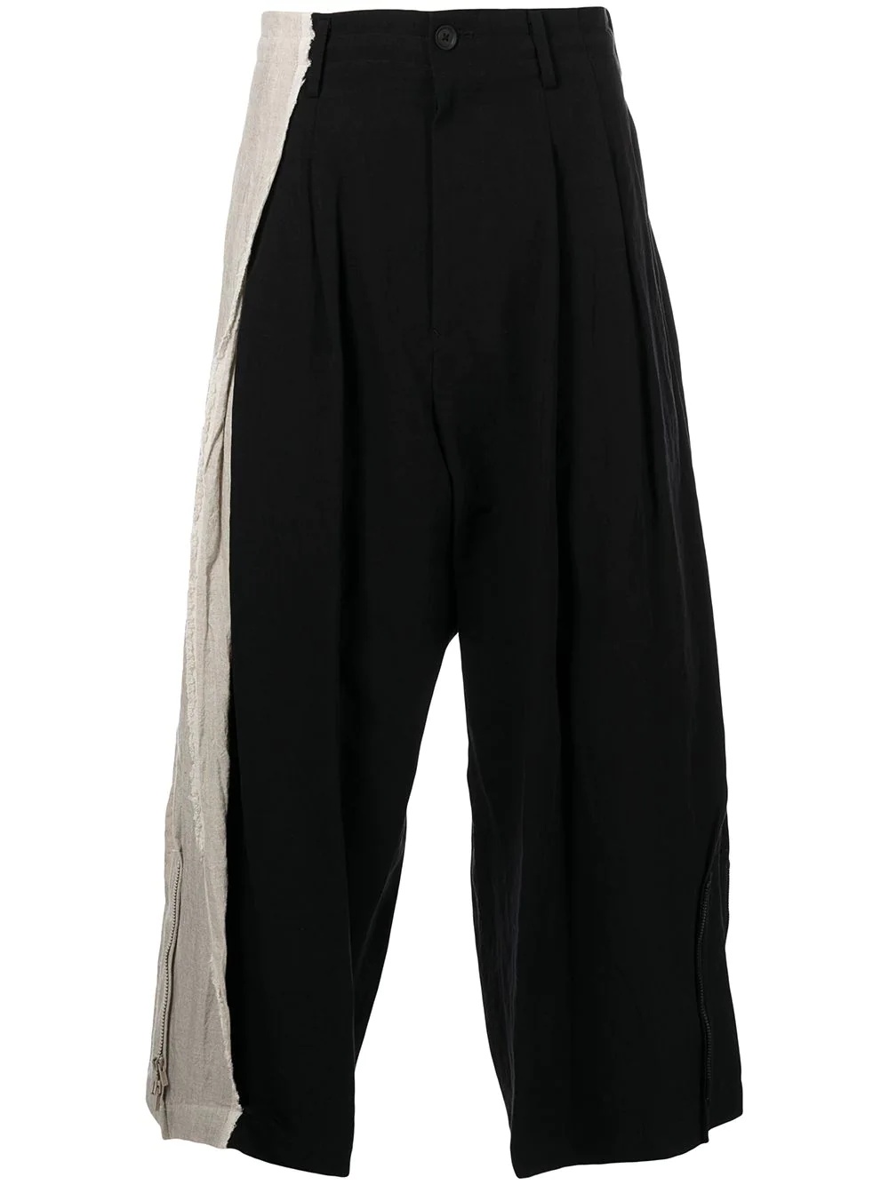 two-tone cropped trousers - 1