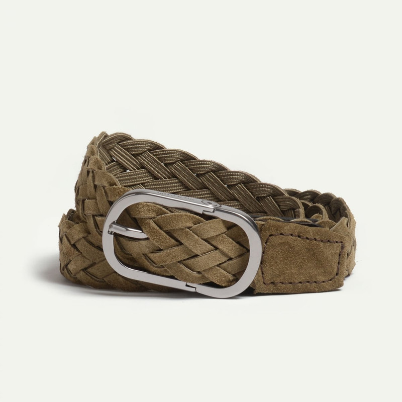CLIQUET BELT / BRAIDED LEATHER  -  HONEY SUEDE 6
