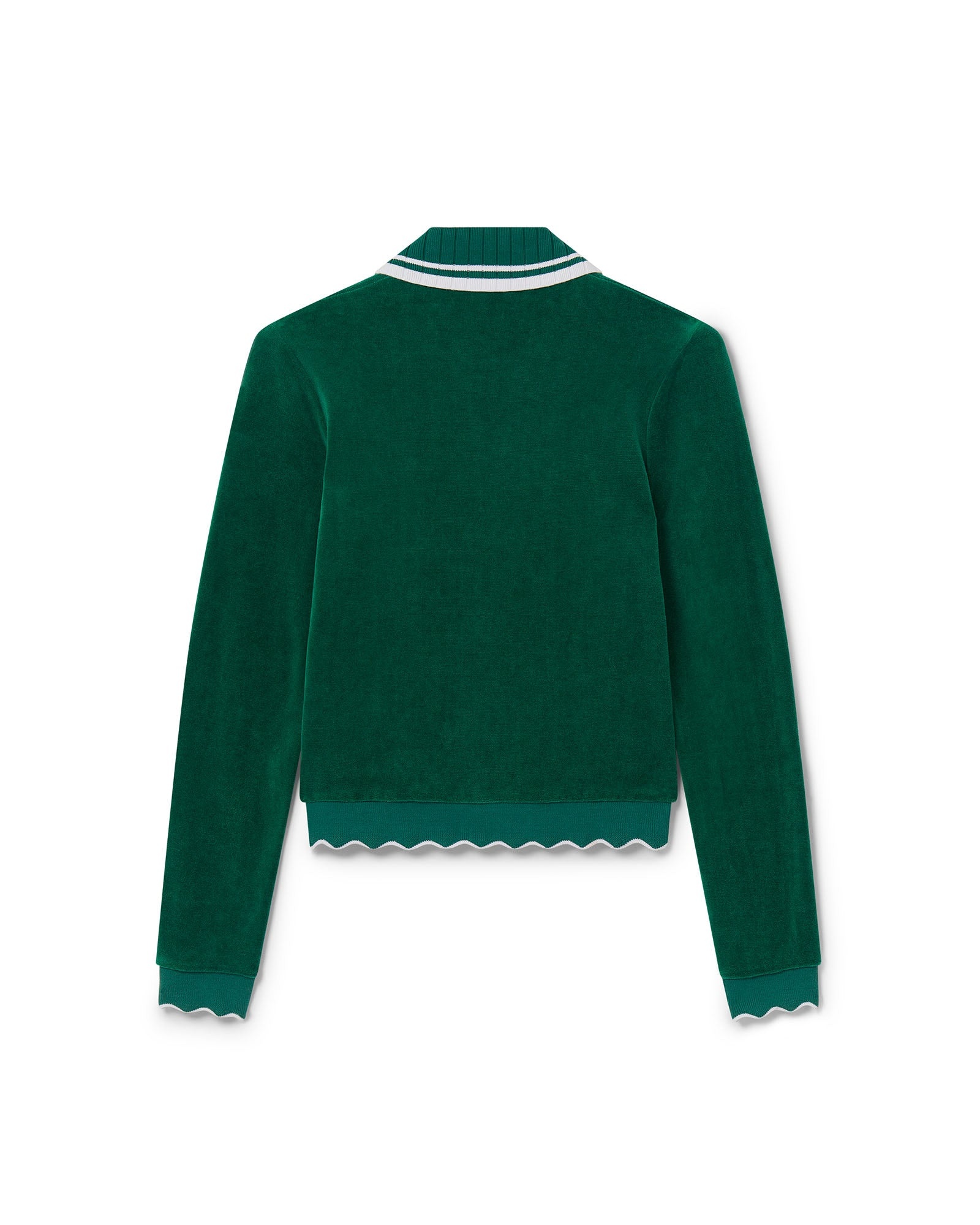 ジャケット CASABLANCA Women Sweater WPF24 JTP 253 01EVERGREEN Green Scalloped Track Jacket | Casablanca Paris