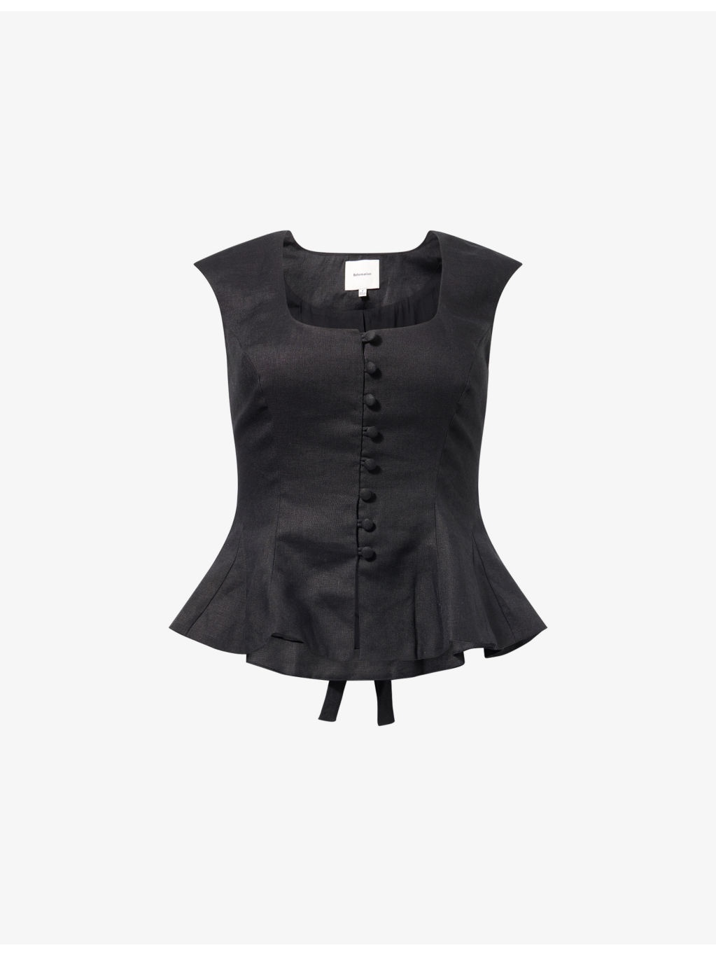 Paolina Flared-Hem Linen Top - 1