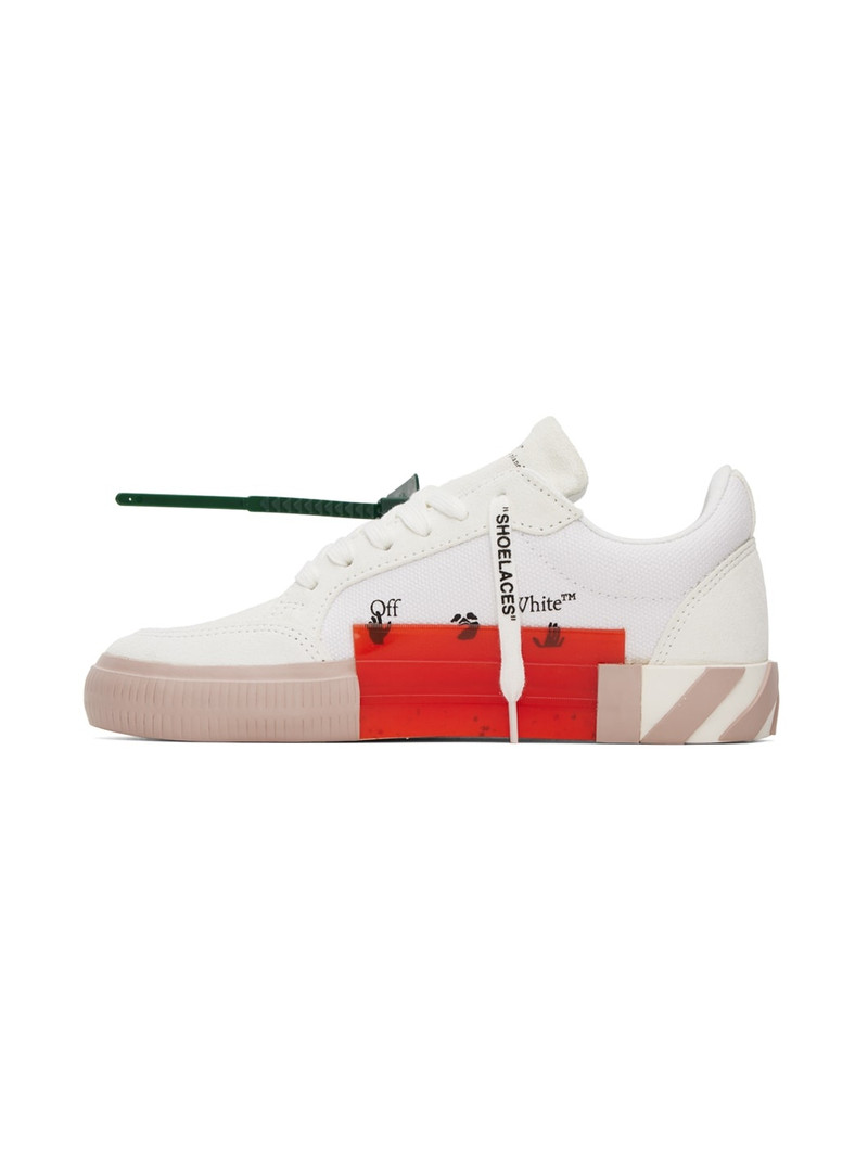 Off-White White & Pink Low Vulcanized Sneakers outlook