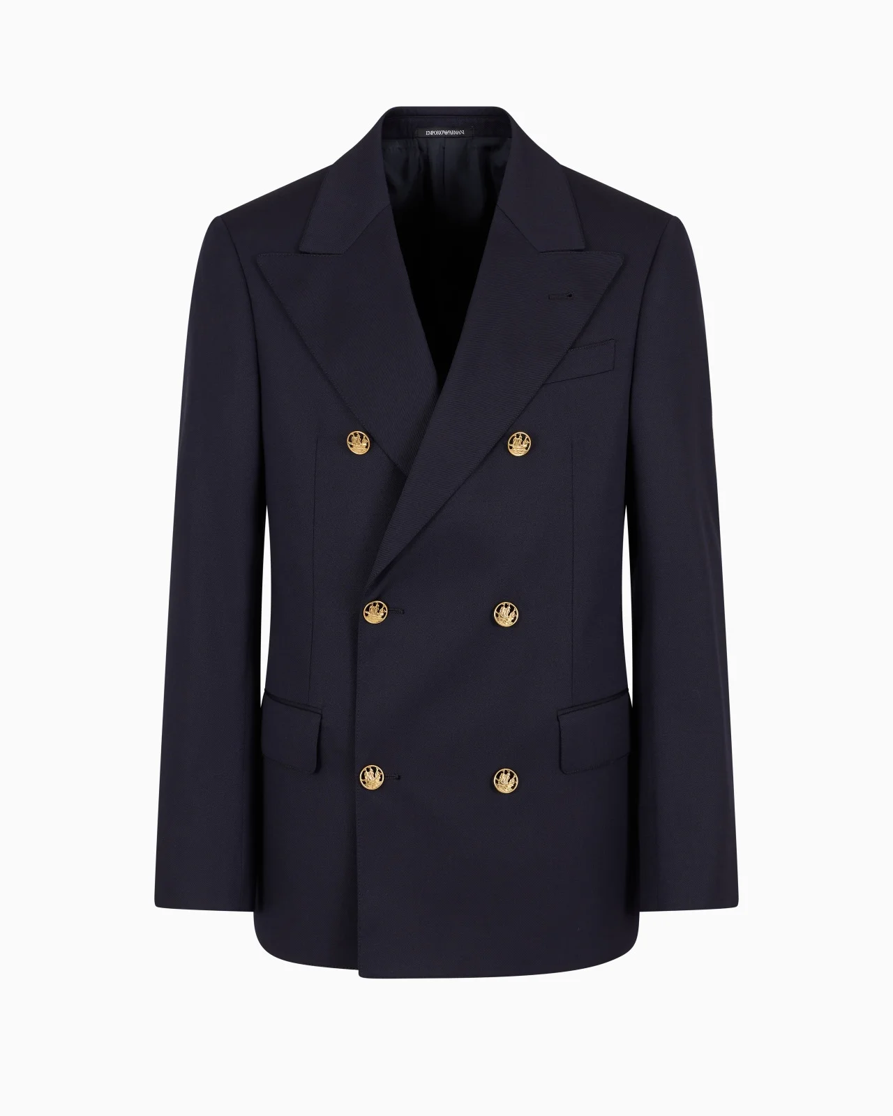 DOUBLE-BREASTED JACKET IN COMPACT WOOL COVER FABRIC - 1