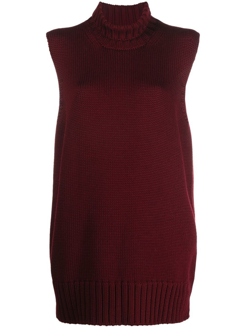 knitted high-neck vest 1