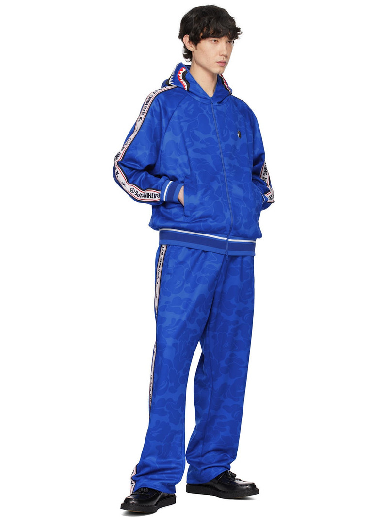 A BATHING APE® Blue Solid Camo One Point Relaxed Fit Sweatpants outlook