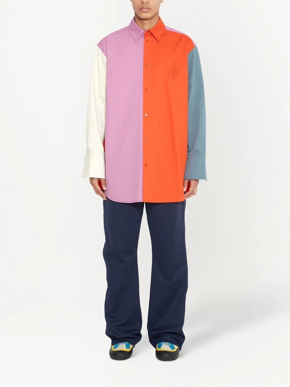 multi-panel long-sleeve shirt - 3