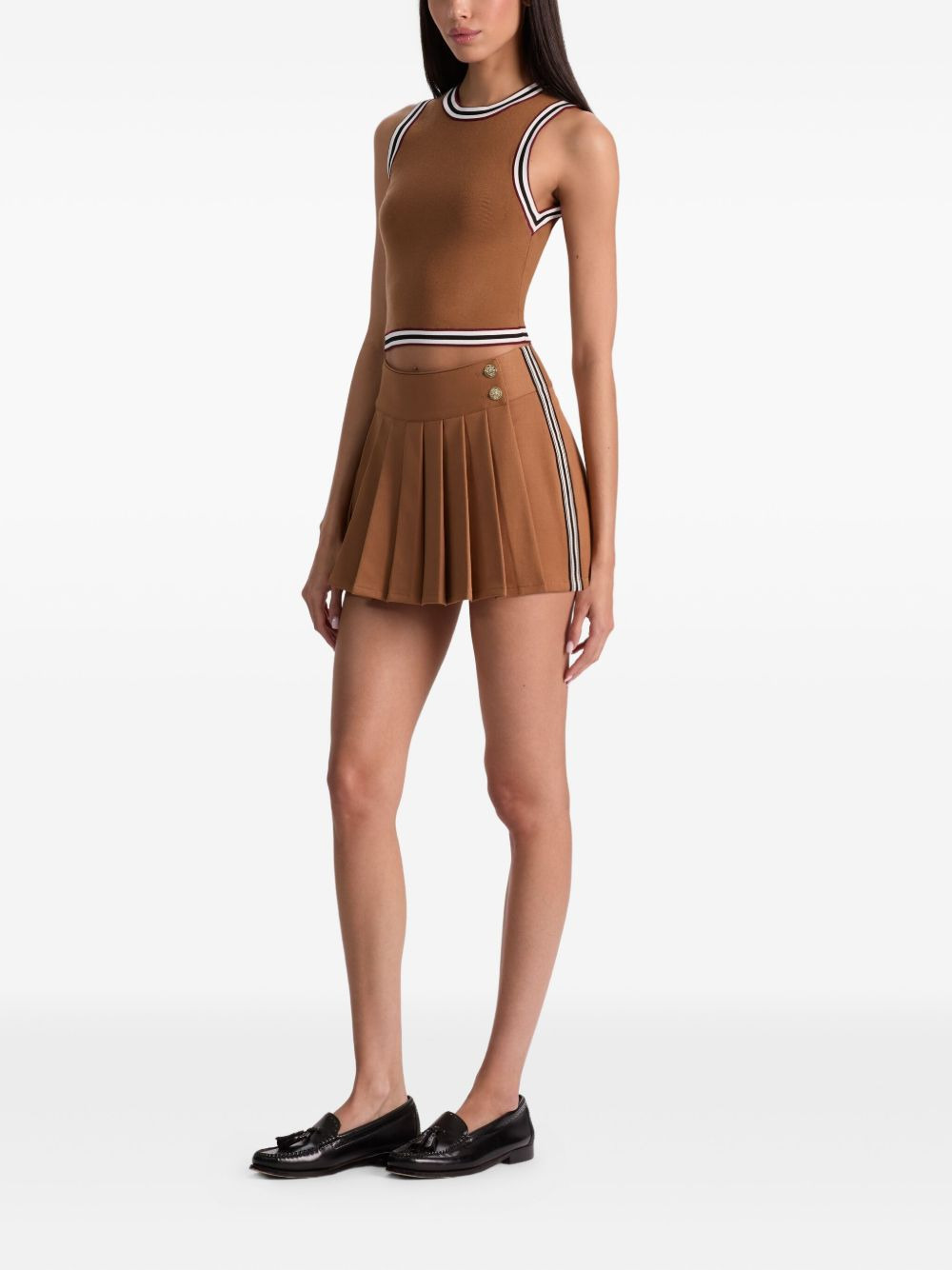 Noah pleated side-stripe skort - 3