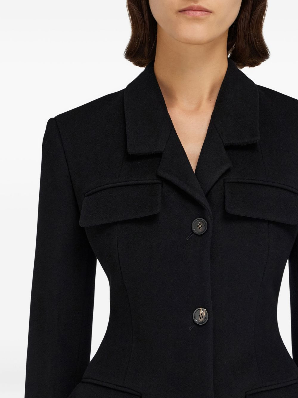 flap-pocket single-breasted coat - 4