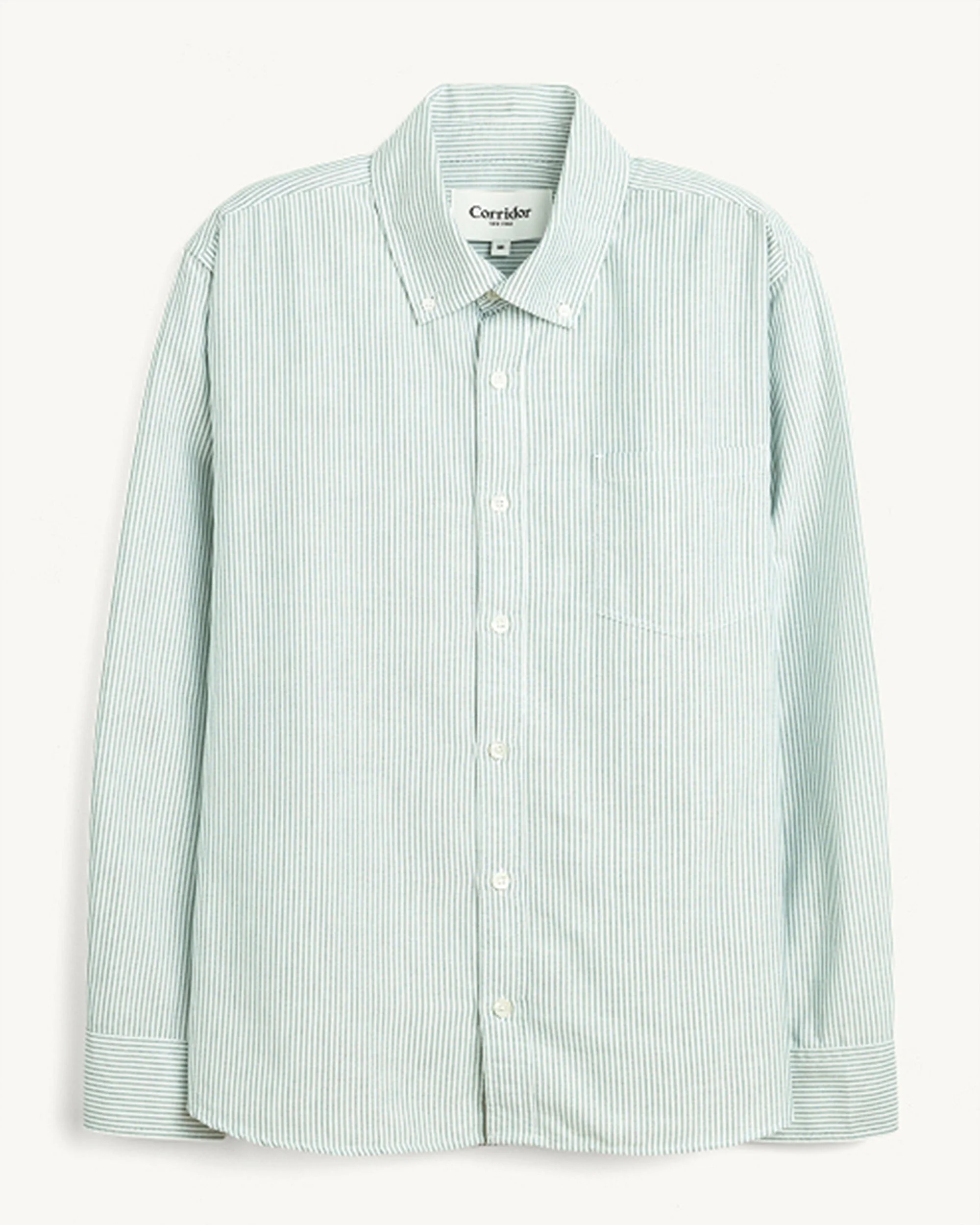 STRIPE OXFORD LS - GREEN - 1