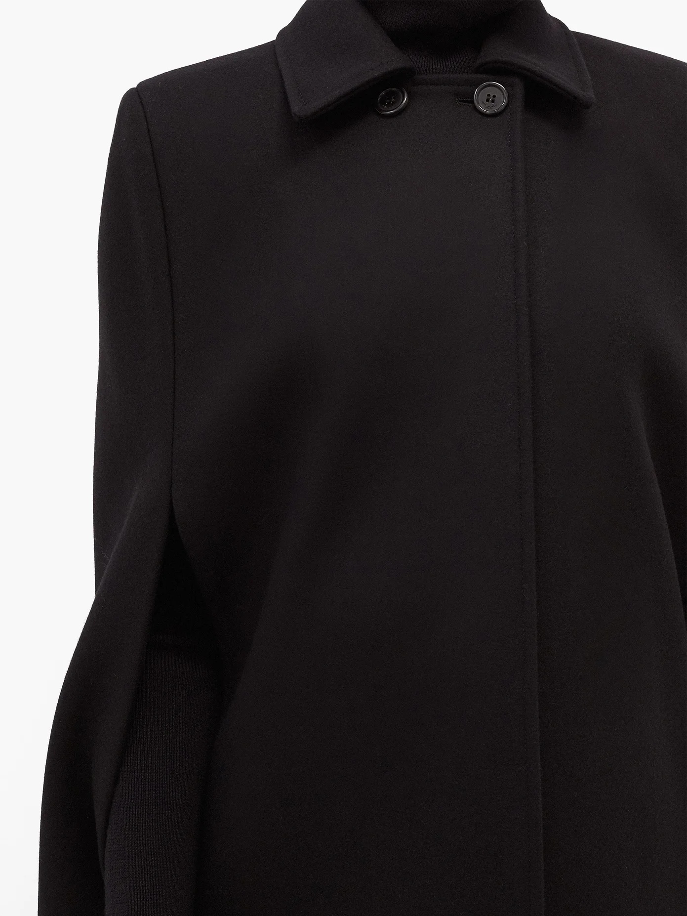 Point collar wool-twill cape - 3