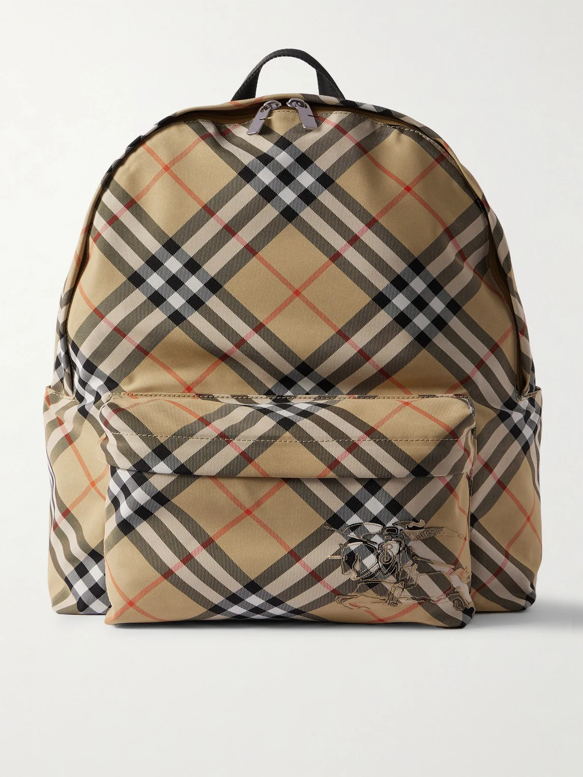 Checked Coated-Canvas Backpack - 1