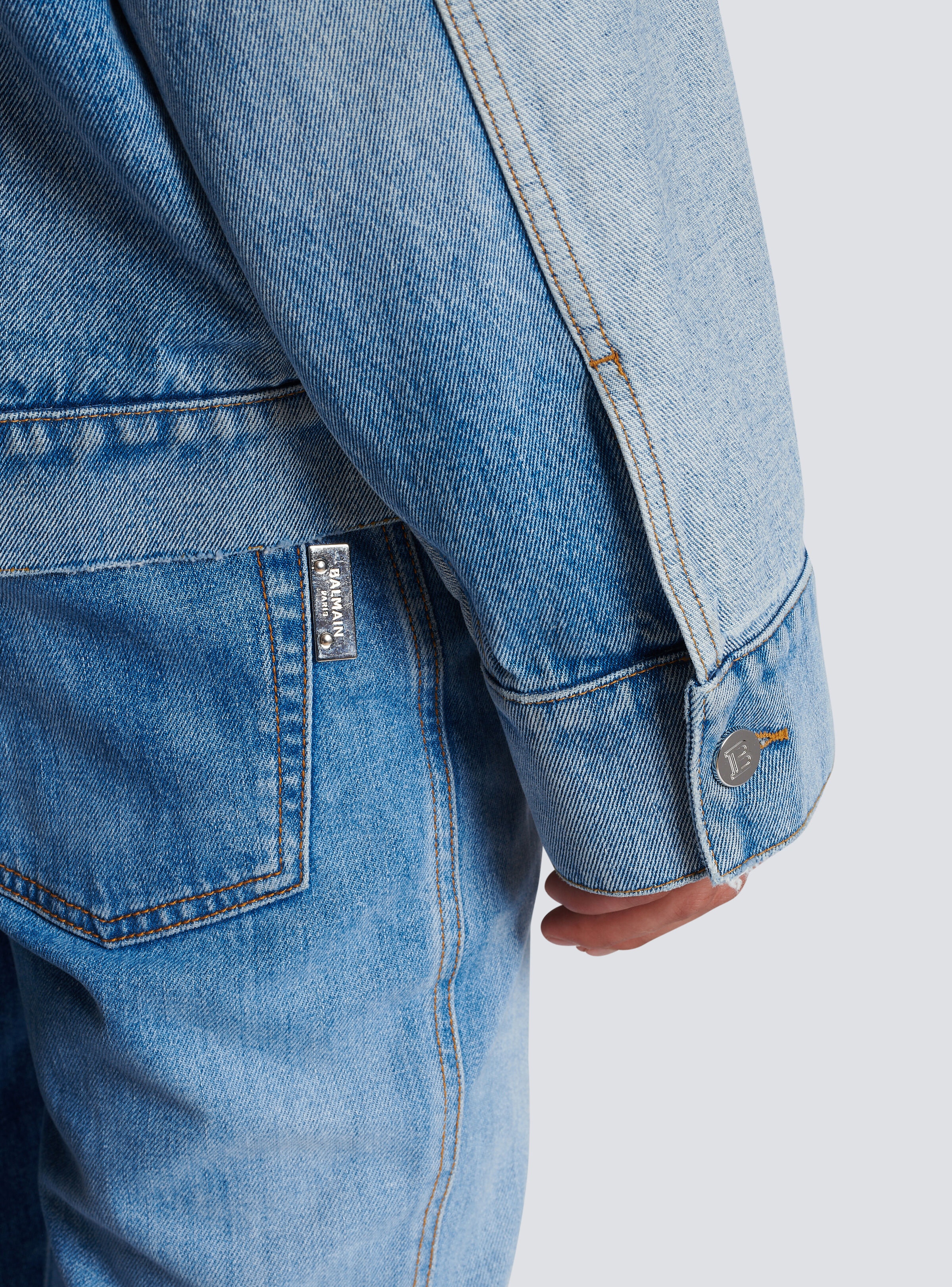 Reverse cut denim jacket - 9