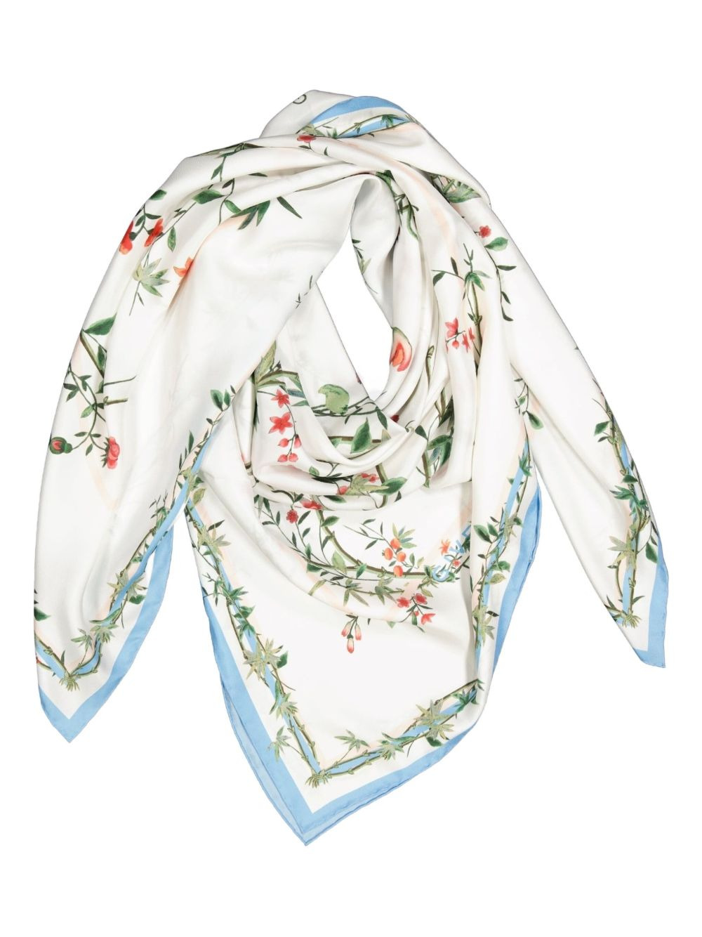 floral-print silk scarf - 2