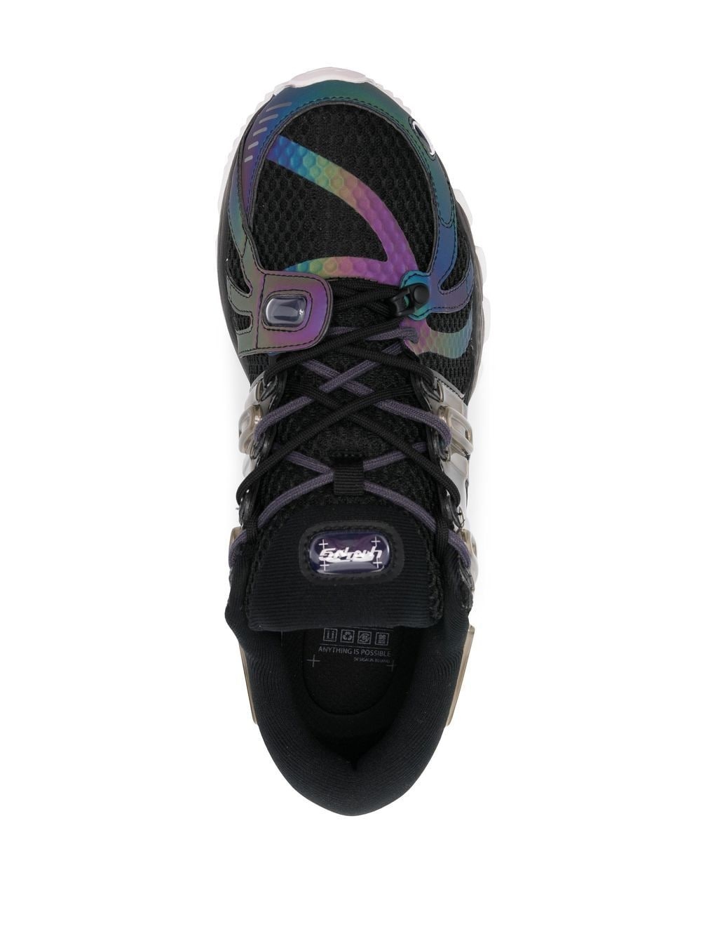 panelled lace-up sneakers - 4
