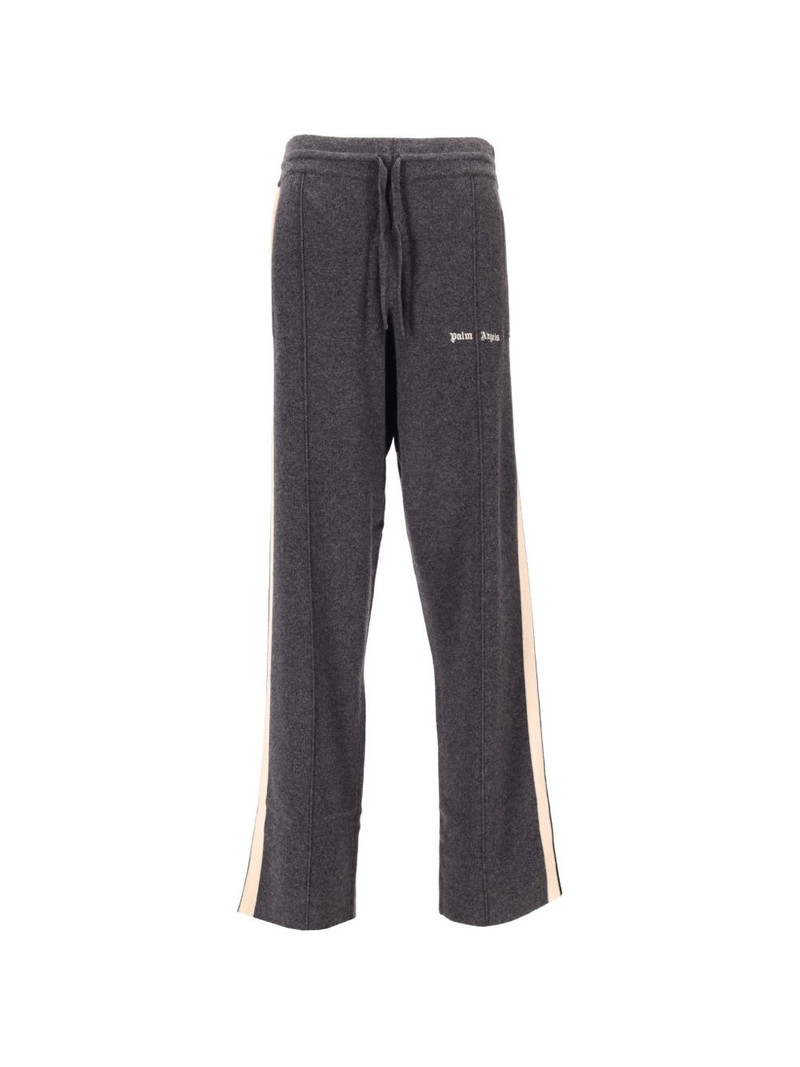 logo stripe knit trousers 1