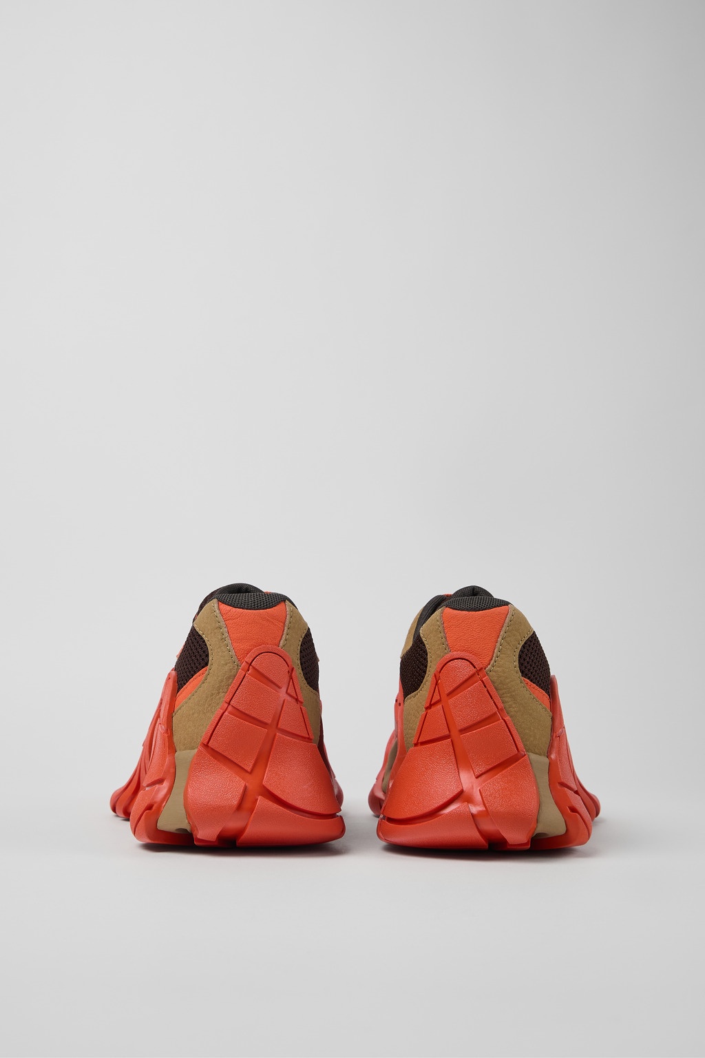 Orange and Brown Textile Sneakers - 3